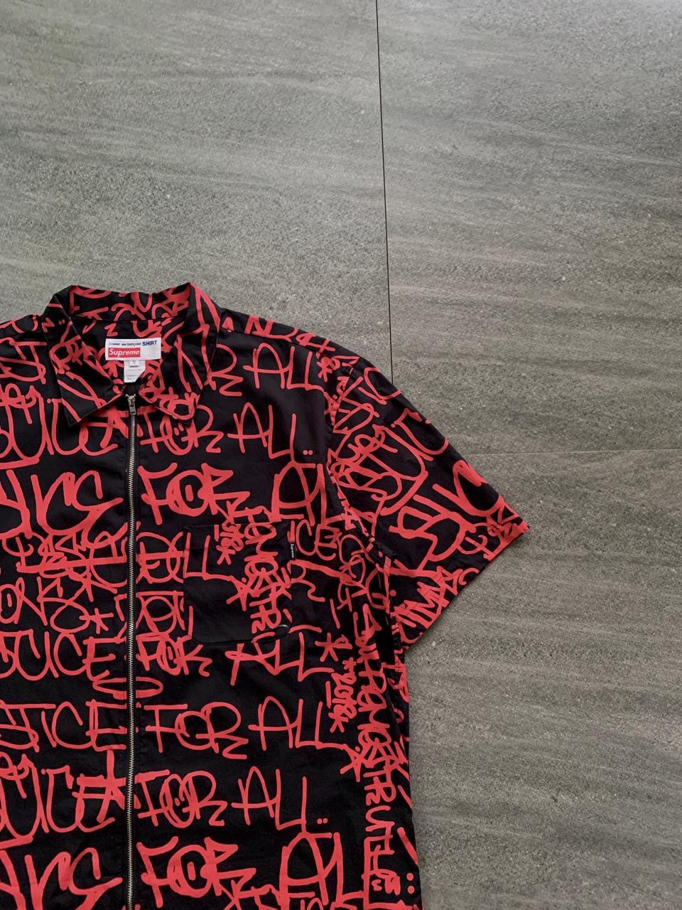 Supreme FREE TAX! Comme des Garcons Collabs Graffiti Zip Shirt Size US XL / EU 56 / 4 - 2 Thumbnail