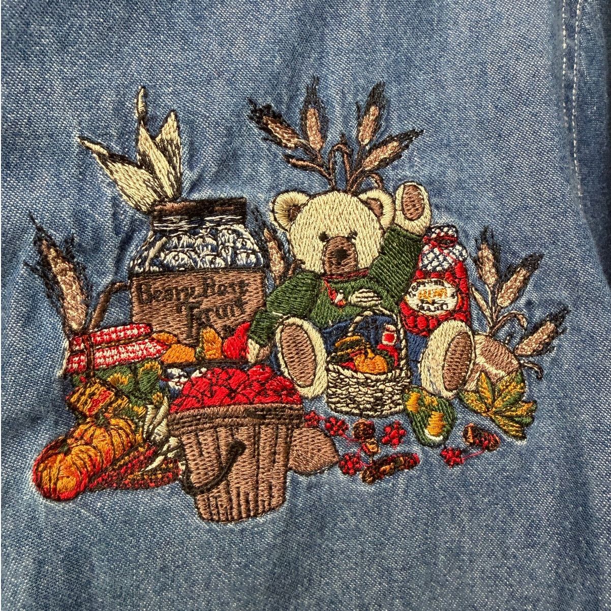 Cabin Creek Cabin Creek Vintage Denim Embroidered Teddy Bear Shirt PL Size L / US 10 / IT 46 - 5 Thumbnail