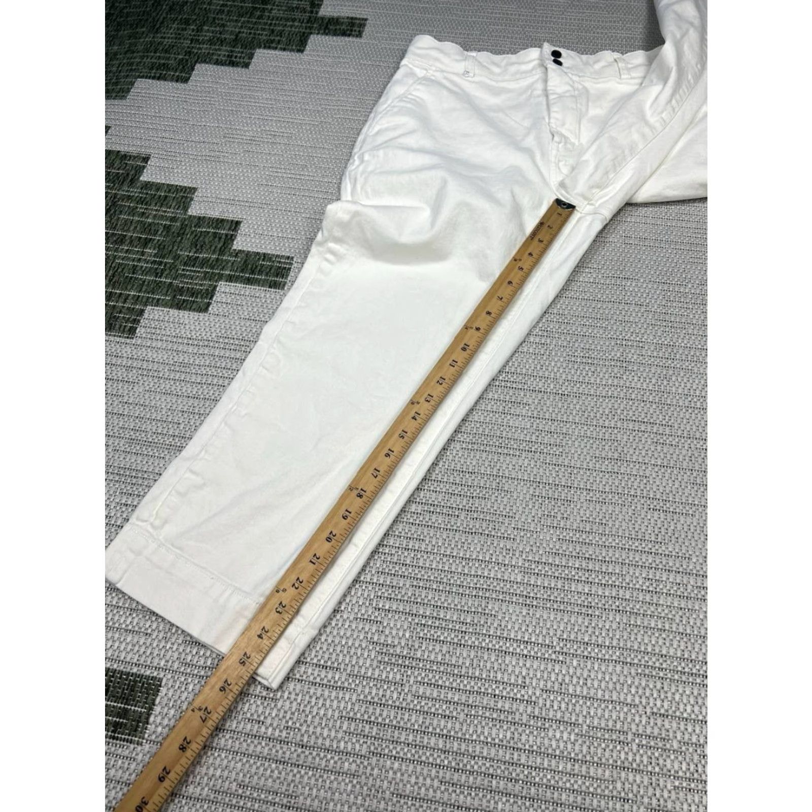 Everlane Everlane Pants Womens 14 White High Rise Organic Cotton Stretch Straight Leg Casual Modern 90s? Size 36" / US 14 / IT 50 - 3 Thumbnail