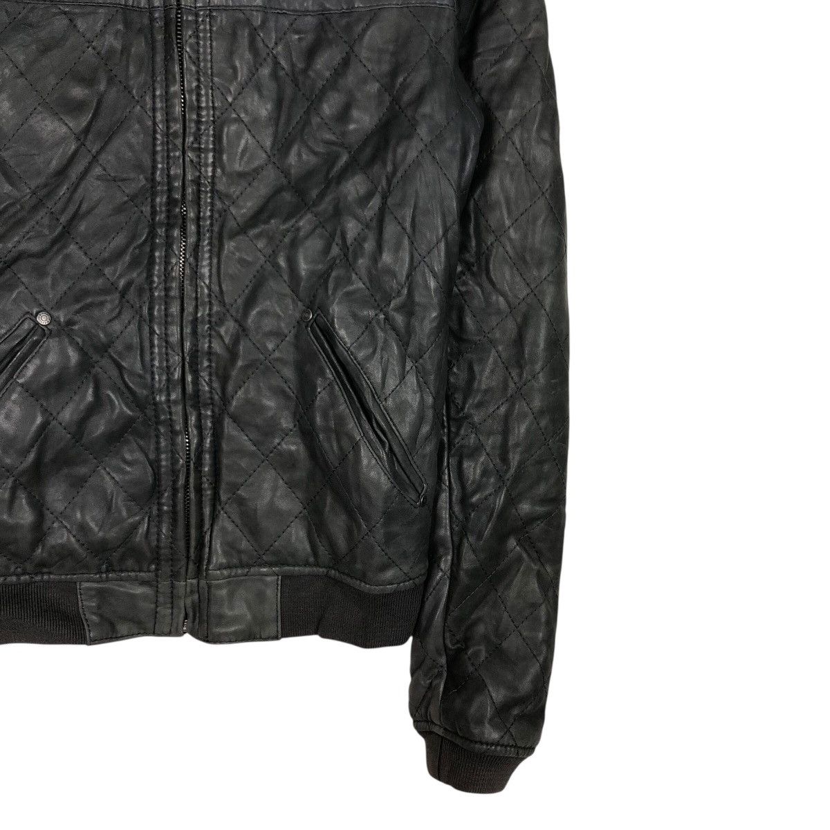 Diesel 📌Rich Black Biker Leather Jacket Diesel Bondage Design Size US XS / EU 42 / 0 - 6 Thumbnail