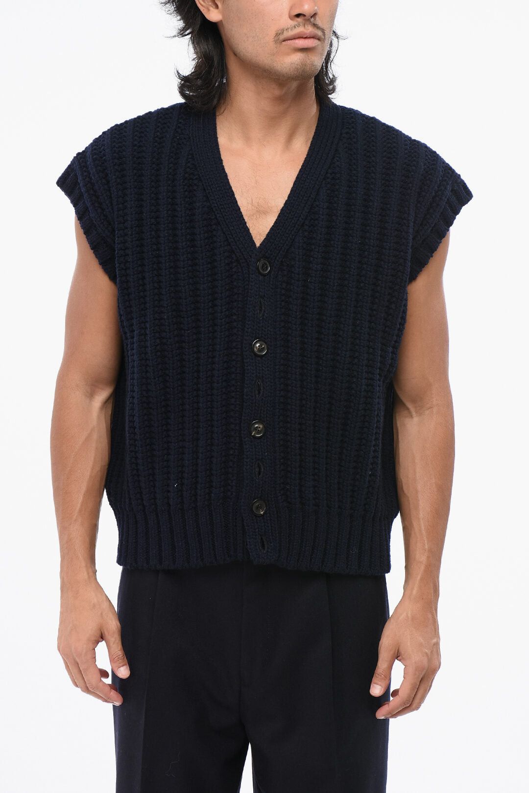 MM0 Short-Sleeve Wool Cardigan