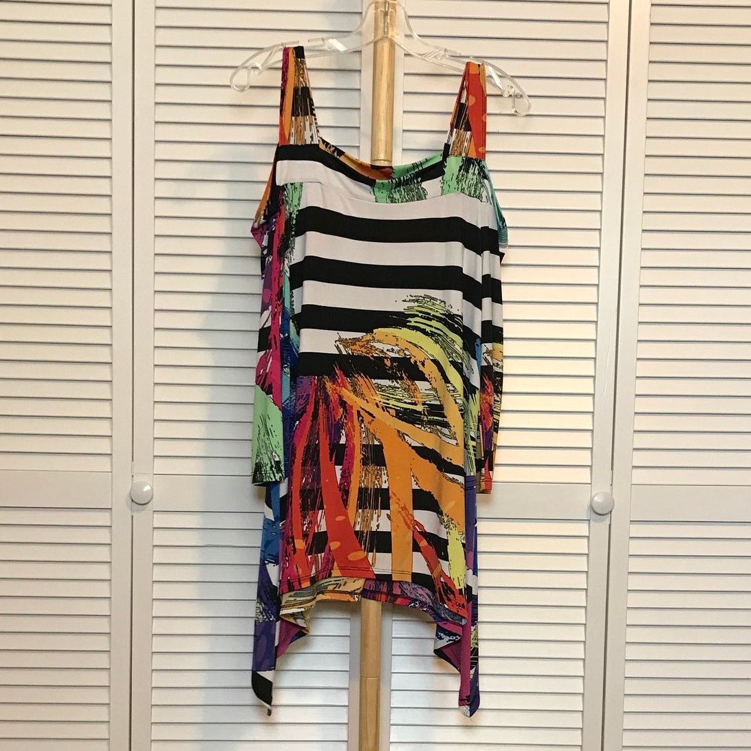 Other Karen T Design Abstract Striped Square Long Sleeve Blouse Size XL / US 12-14 / IT 48-50 - 3 Thumbnail