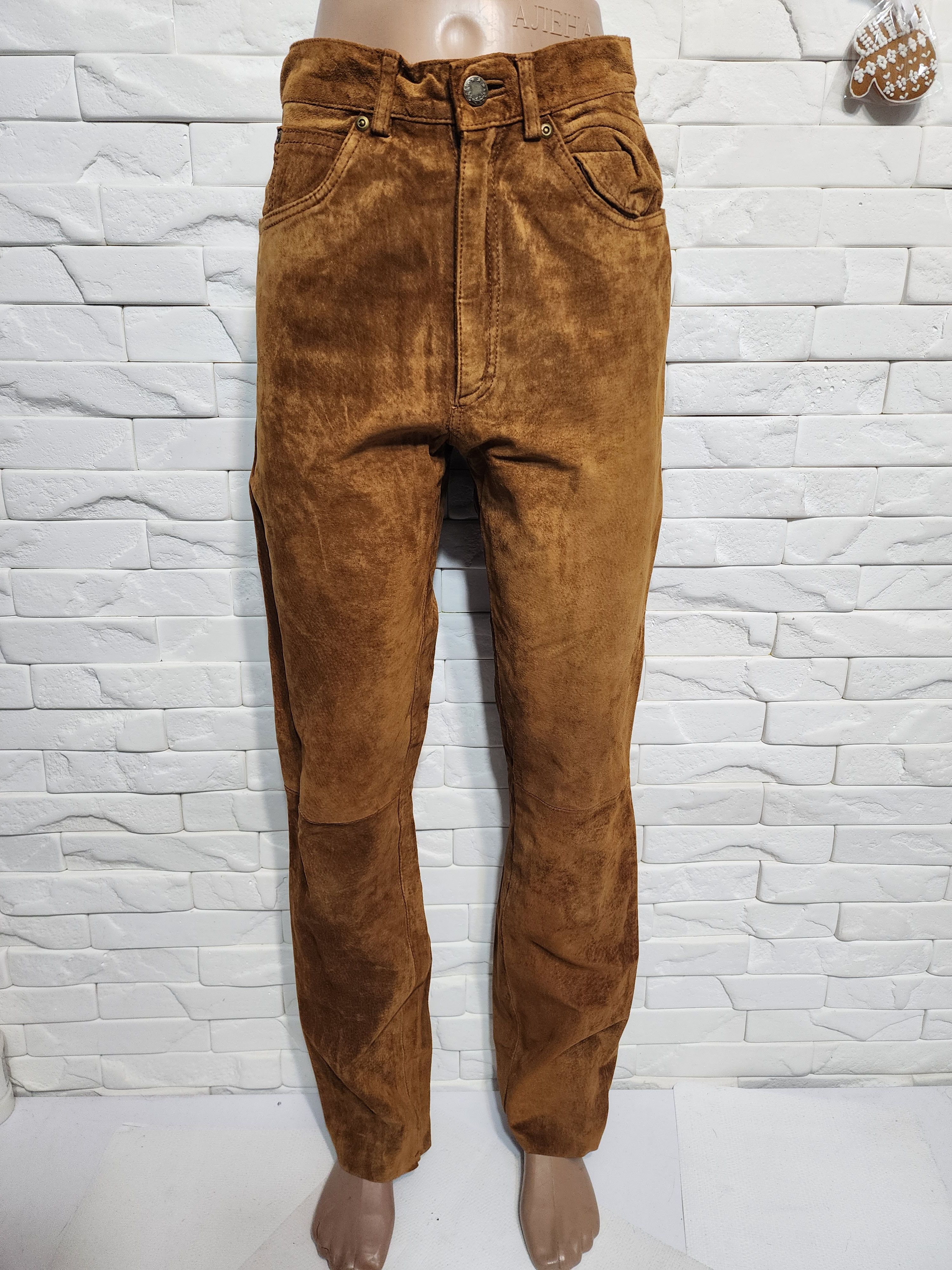 Other Brown Suede Pants - Denim Cut Men's Leather Pants. Size US 28 / EU 44 - 1 Thumbnail