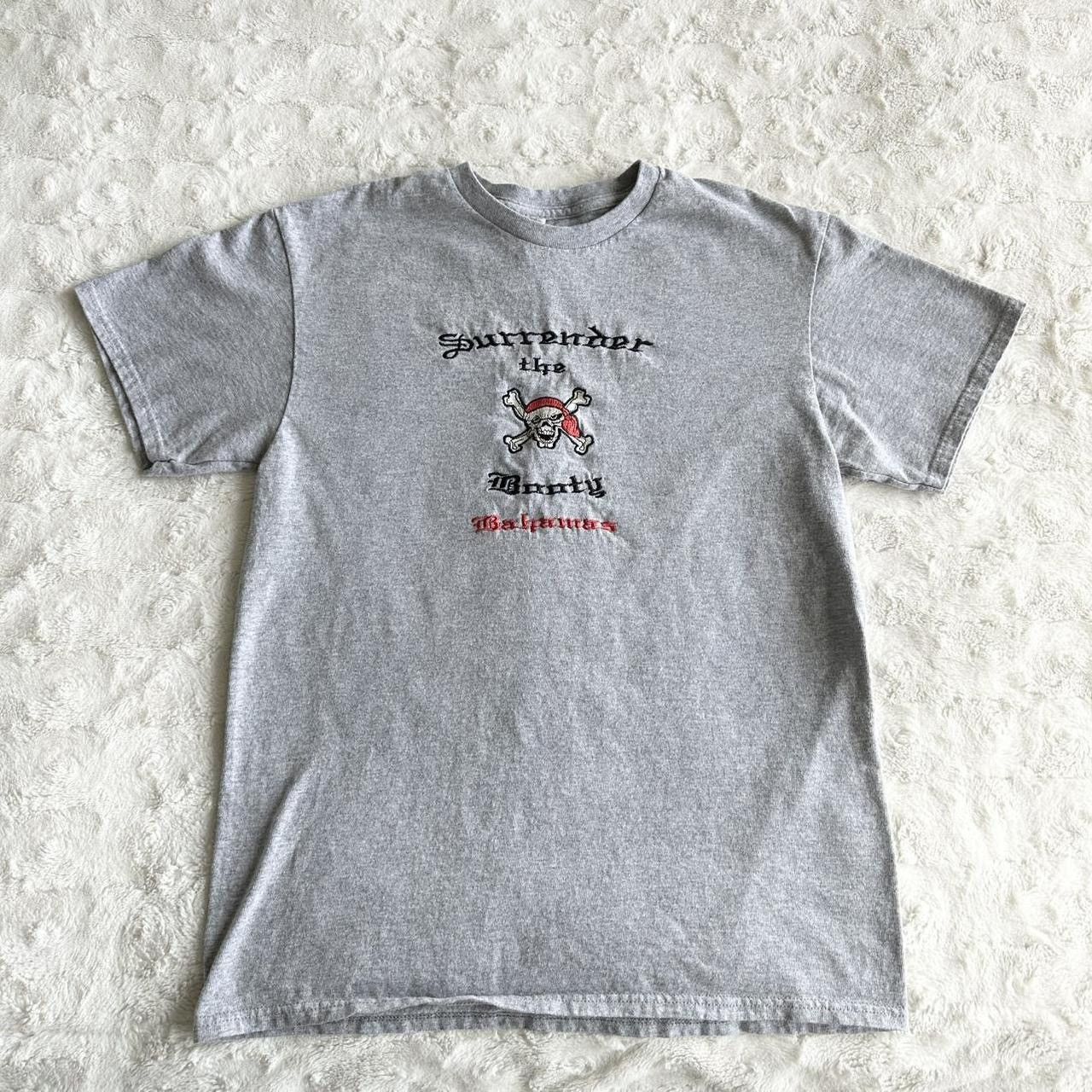 Delta Vintage Bahamas Shirt Mens Medium Gray Pirate Skull Funny SS Size US M / EU 48-50 / 2 - 2 Thumbnail