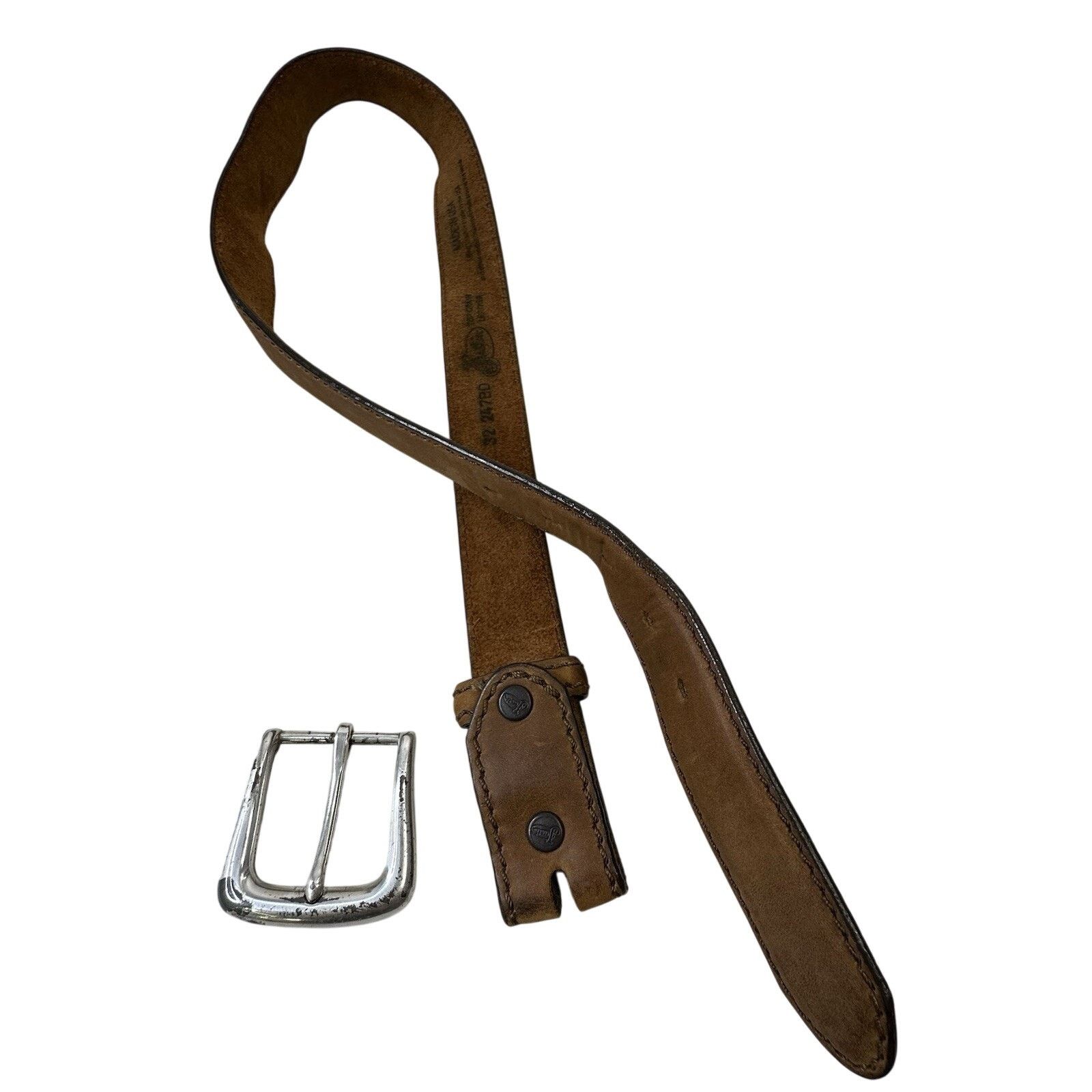 Justin Boots Justin Men's Brown Suede Leather Work Belt 247BD Waist 32 Size 32 - 13 Thumbnail