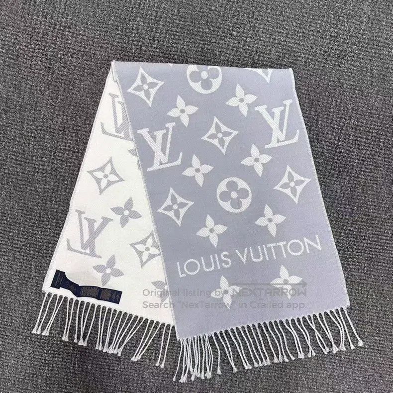 Louis Vuitton Louis Vuitton Grey double-sided full print scarf Size ONE SIZE - 3 Thumbnail