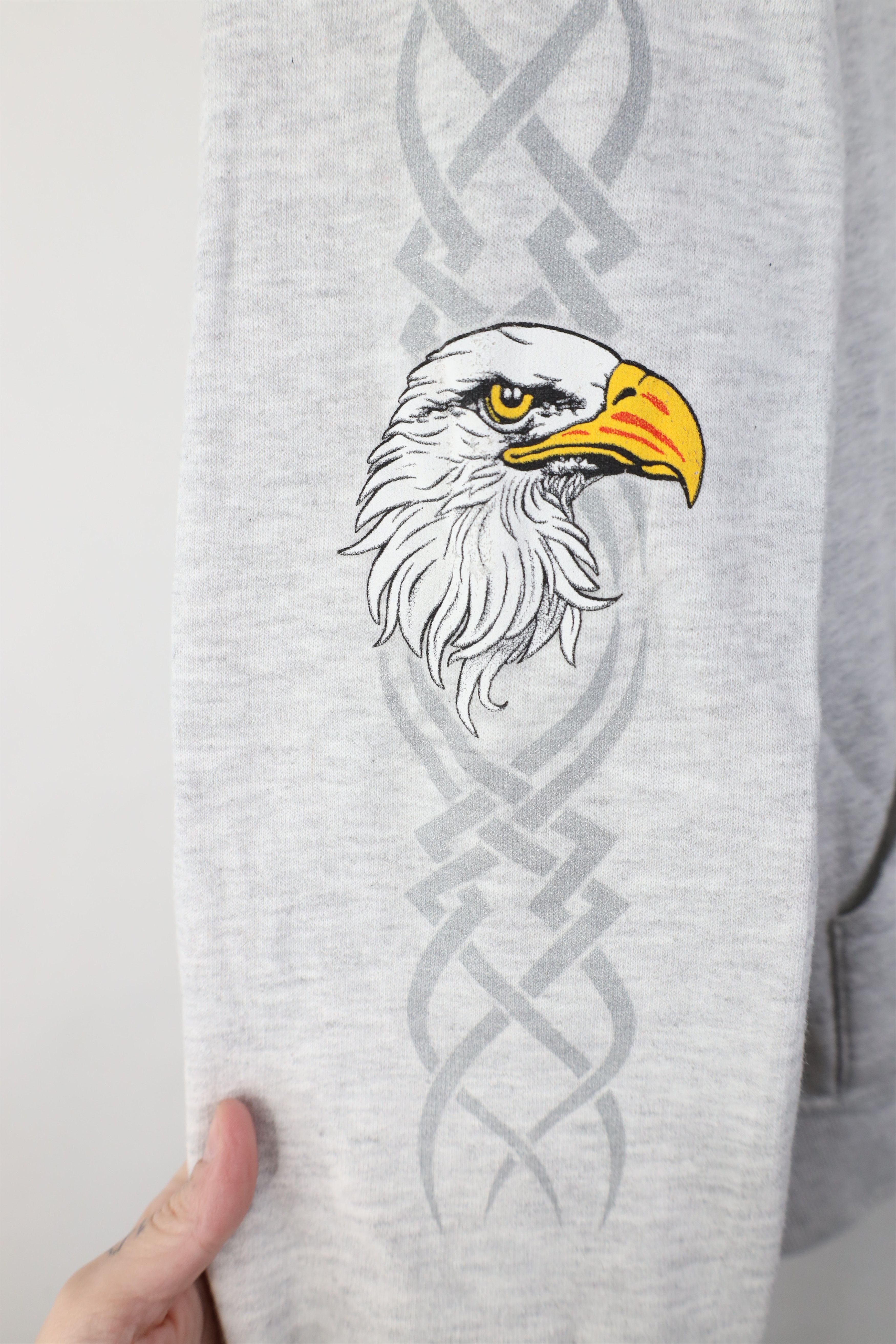 Vintage Vintage 90s Y2K Streetwear Hoodie Sweatshirt Heather Gray Size US L / EU 52-54 / 3 - 10 Thumbnail