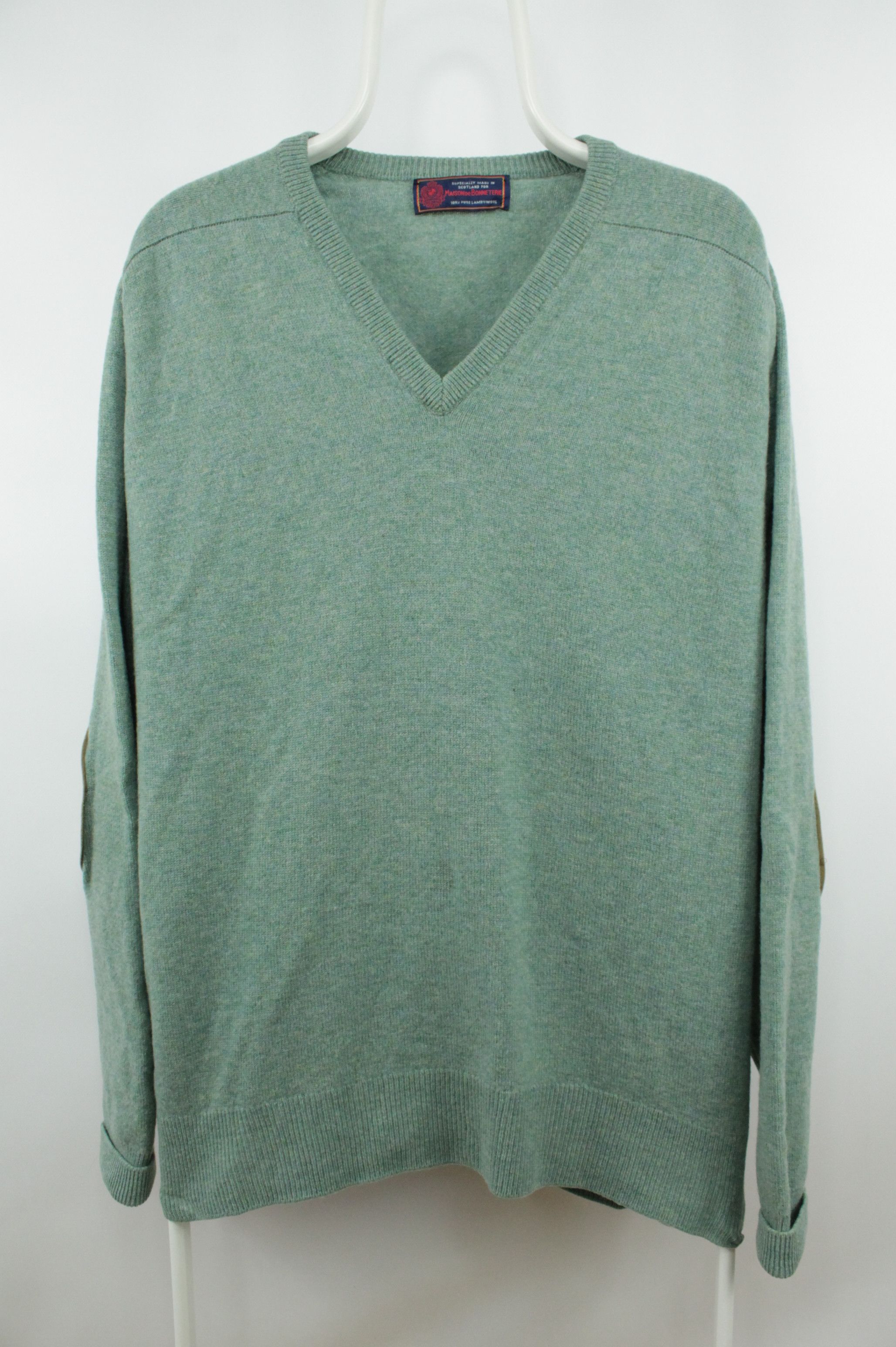 Vintage Vintage Maison de Bonneterie V-Neck Wool Sweater Pullover Size US L / EU 52-54 / 3 - 1 Thumbnail