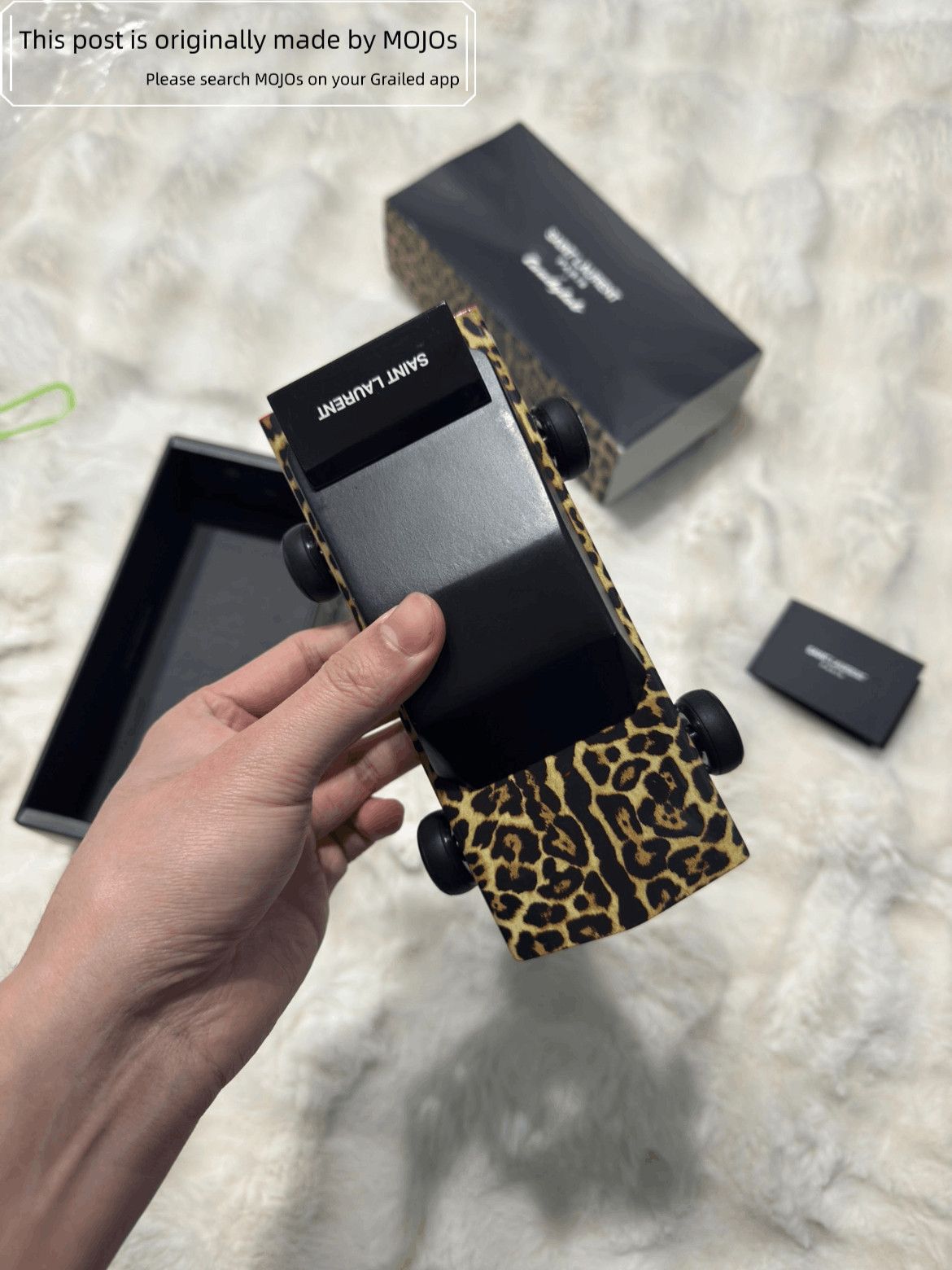 Saint Laurent Paris Saint Laurent Paris Leopard Pattern Wood Car Model Size ONE SIZE - 3 Thumbnail