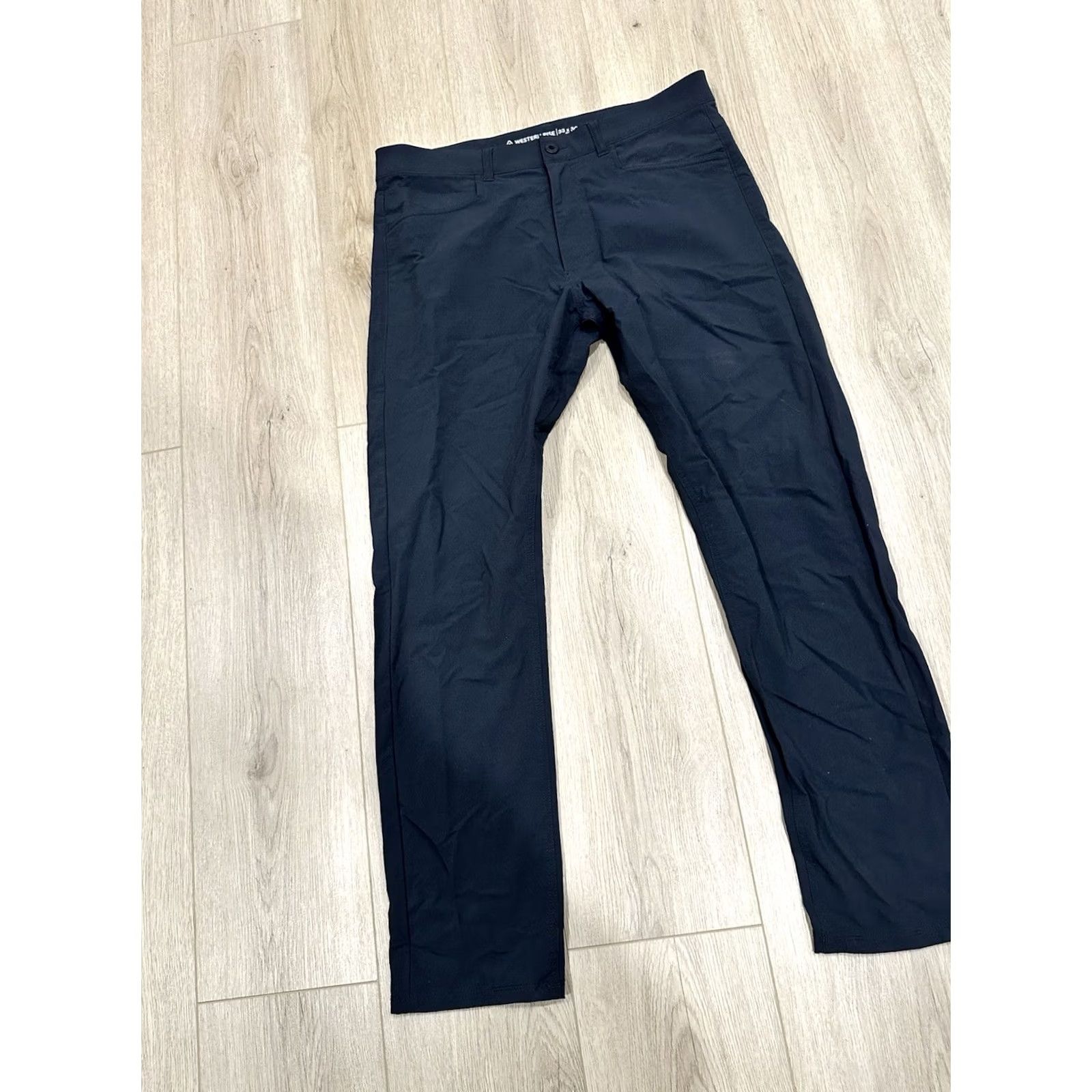 Vintage Western Rise Evolution Pants Mens 33x30 Black Chino Travel Casual Nylon Spandex Breathable Zip Pocket Straight 30 Inseam Regular Fit Mens Size US 33 - 3 Thumbnail