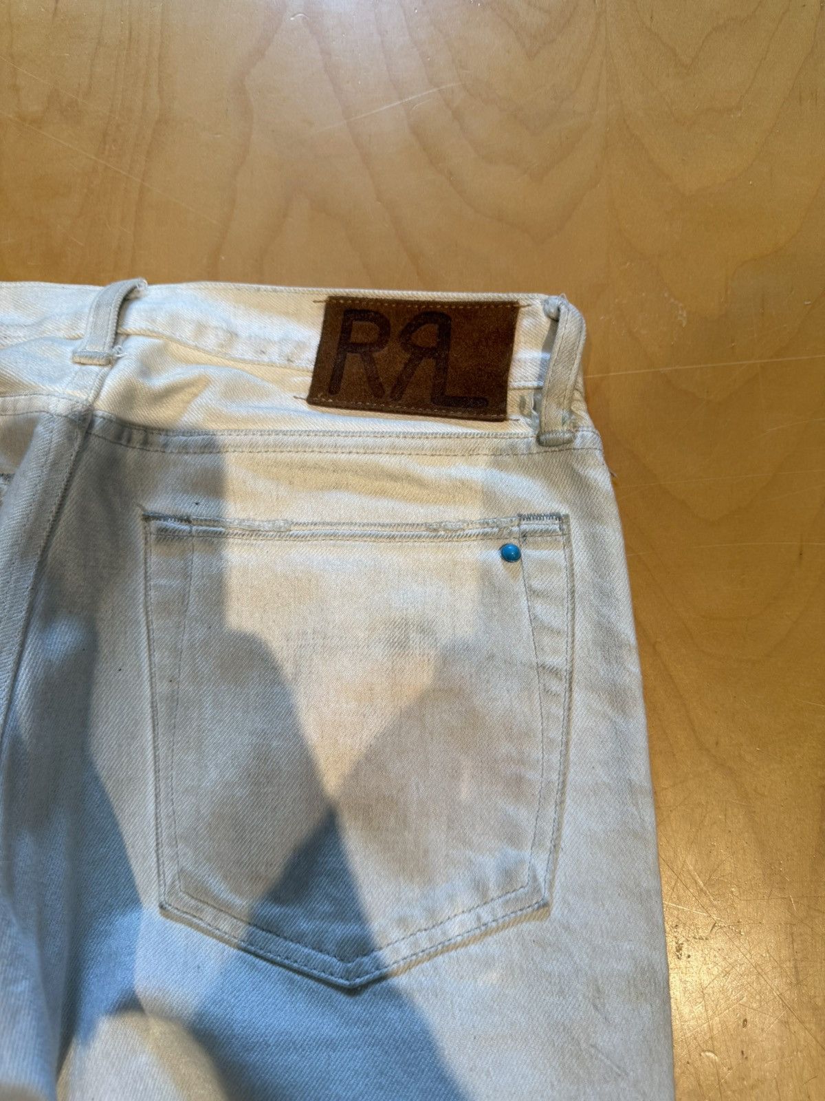 RRL Ralph Lauren RRL cream selvedge DENIM Slim fit Size US 30 / EU 46 - 13 Thumbnail