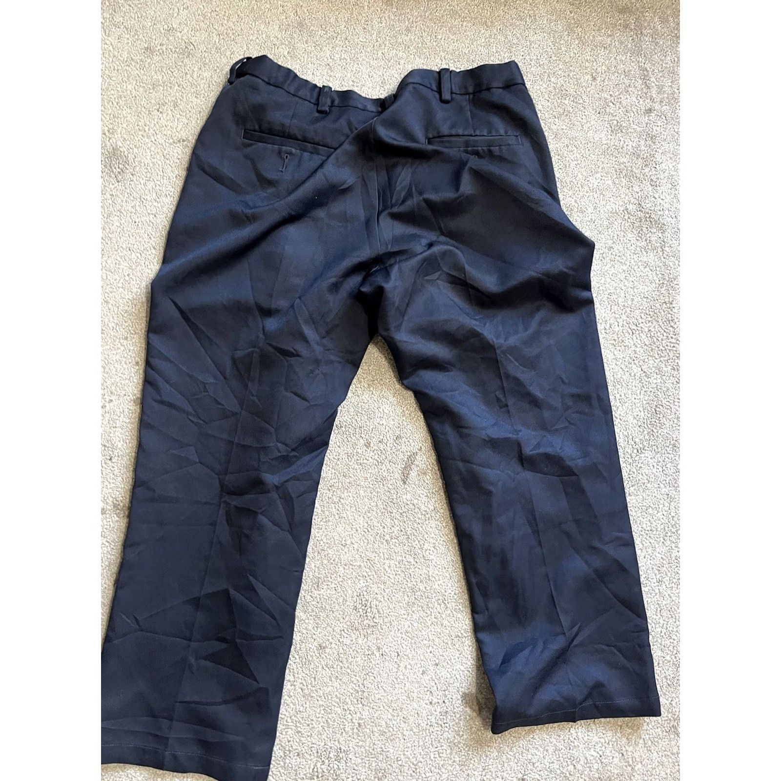 Haggar Haggar Dress Pants Mens 36x29 Classic Fit Flat Front Cotton Polyester Navy Blue Size US 36 / EU 52 - 3 Thumbnail