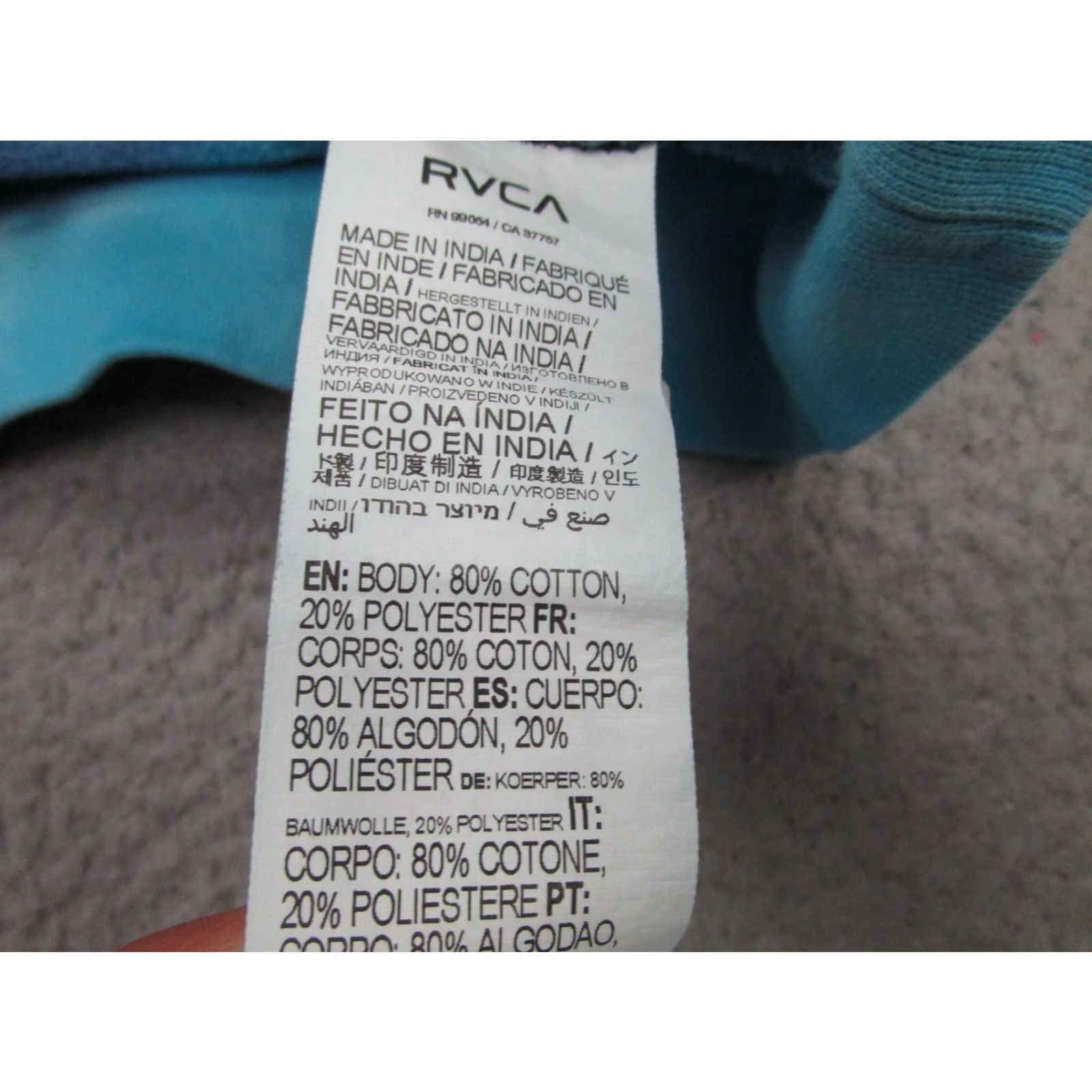 RVCA RVCA Hoodie Mens Large Blue Tie Dye Pullover Surfer Skater Grunge Graphic Print Logo All Seasons Hooded Pockets Mens Regular XS? Wait Size US L / EU 52-54 / 3 - 6 Thumbnail