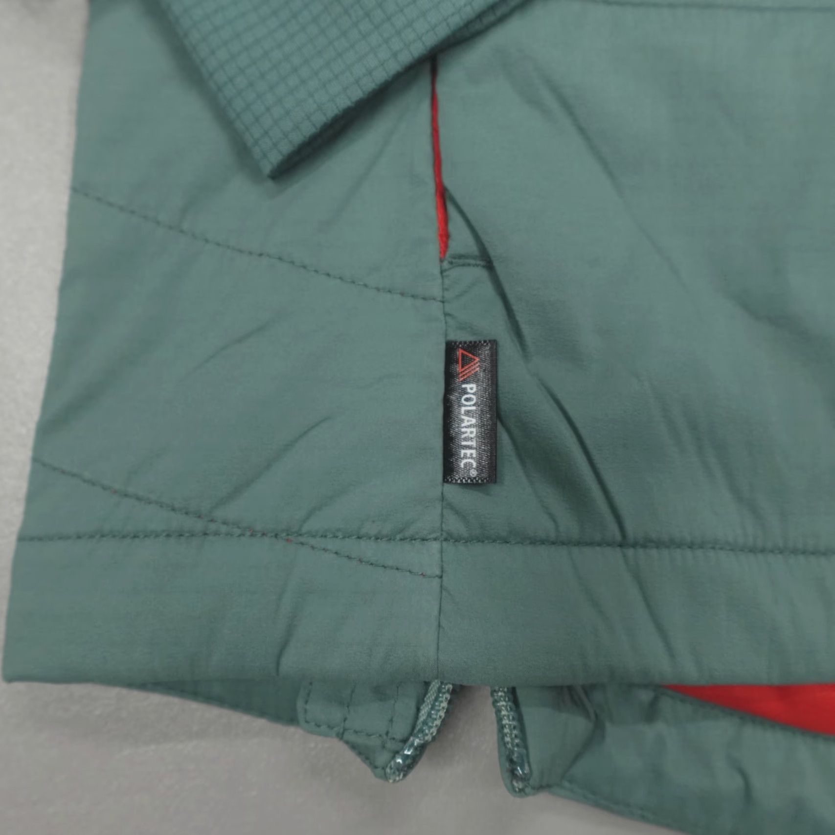 Vintage Strafe Sunnyside Alpha Anorak Puffer Women's Size S 1/2 Zip Hooded Green Red Jacket Size S / US 4 / IT 40 - 3 Thumbnail