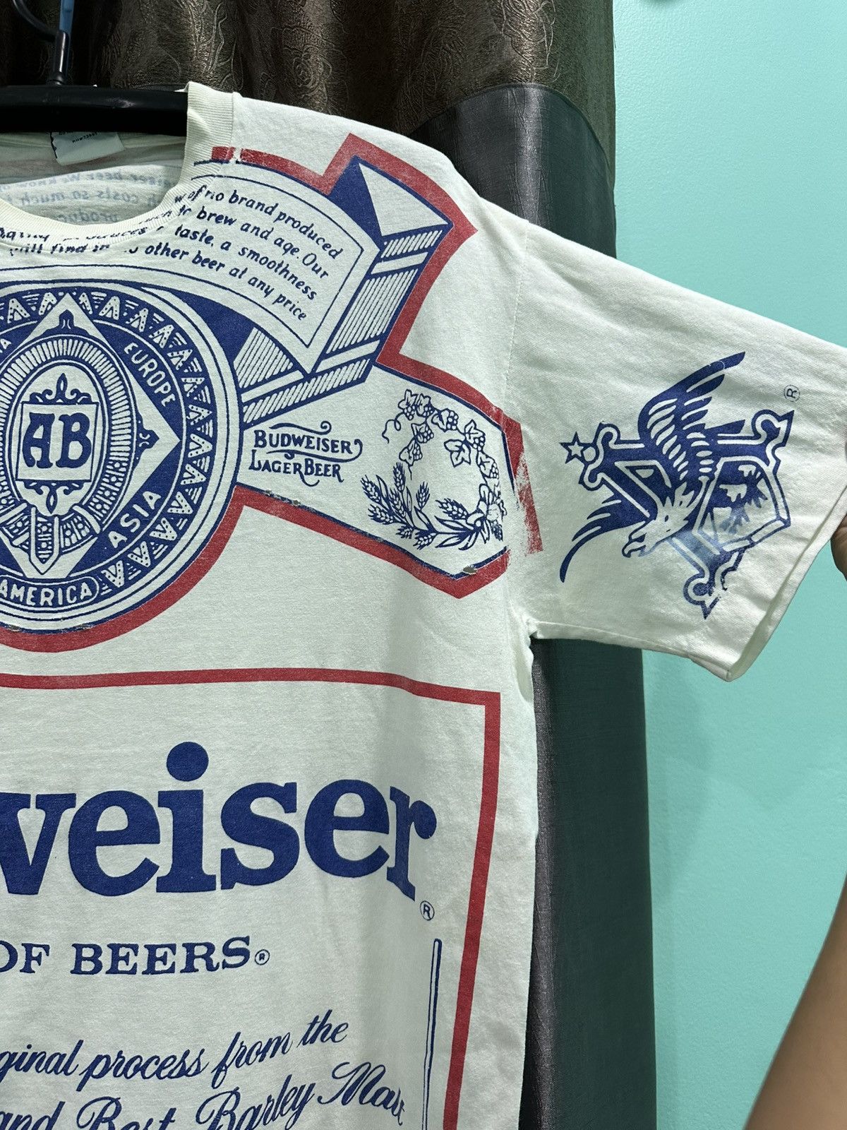 Budweiser Vintage White Budweiser "King of Beers" 1990s AOP Tee Size US XL / EU 56 / 4 - 4 Thumbnail
