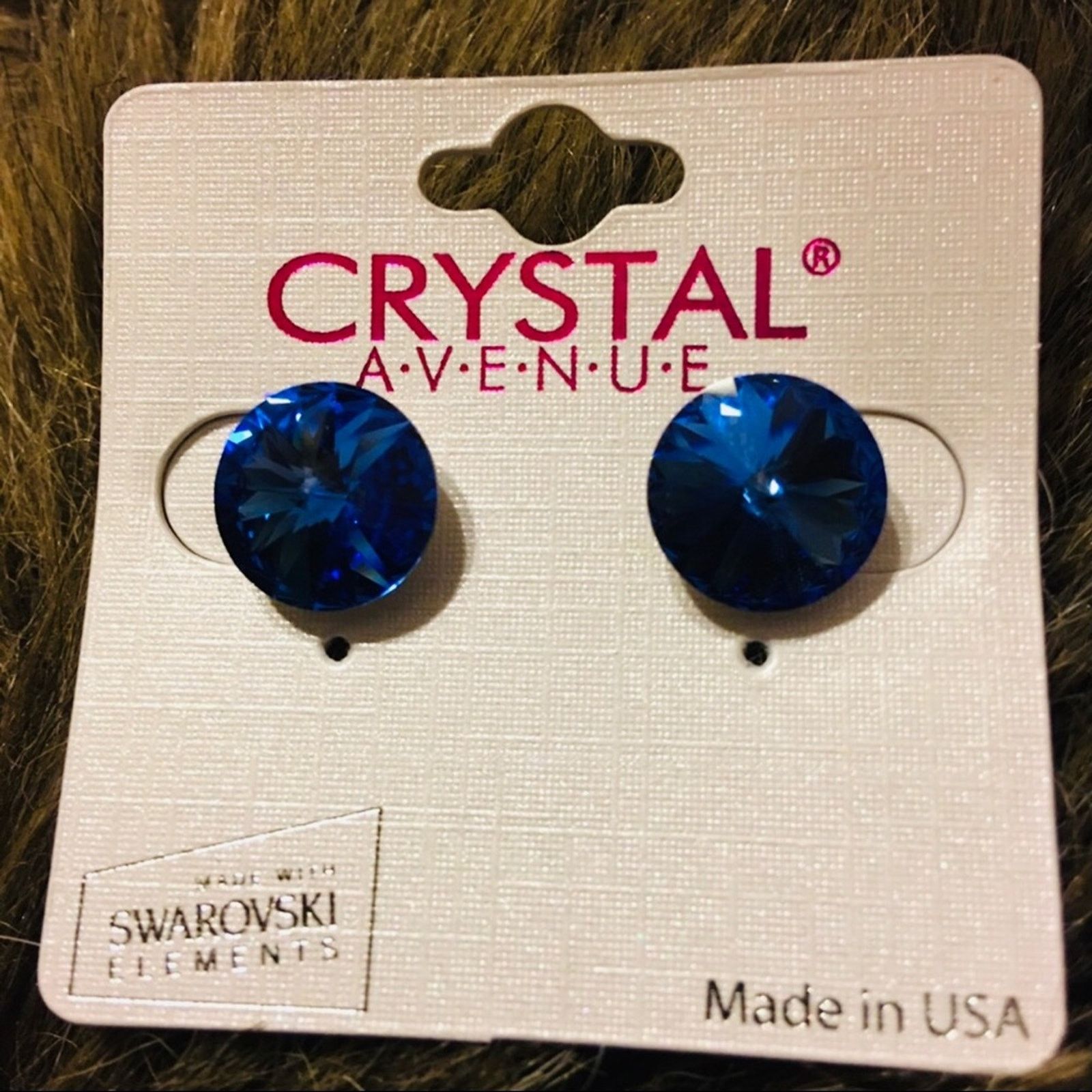 Jewelry Crystal Avenue blue Swarovski pierced earrings Size ONE SIZE - 1 Thumbnail