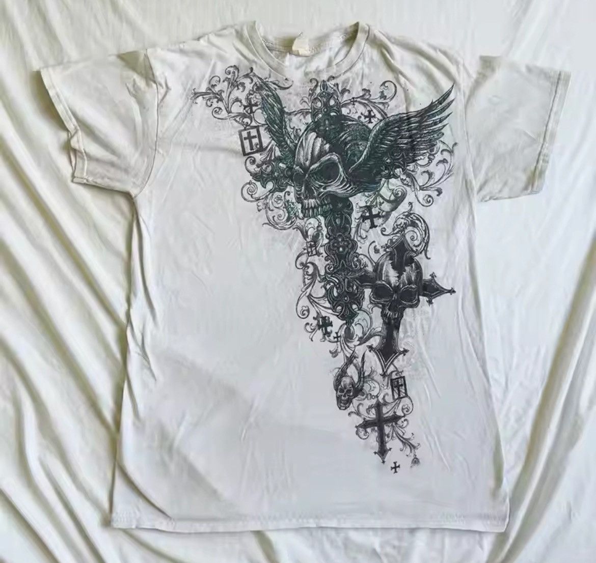 Other × Vintage Retro Y2K T-shirt Cool Skull Size M / US 6-8 / IT 42-44 - 1 Thumbnail