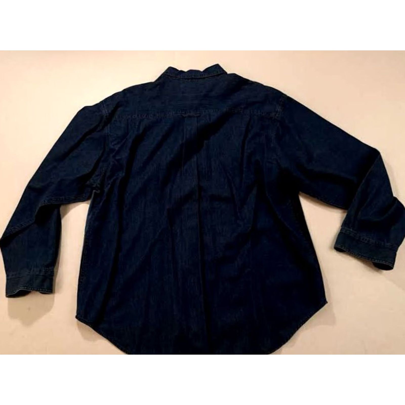 X-LARGE Greatland Striped 2 Tone Blue Jean Button Shirt Adult XL Multicolor Mens Size US XL / EU 56 / 4 - 4 Thumbnail