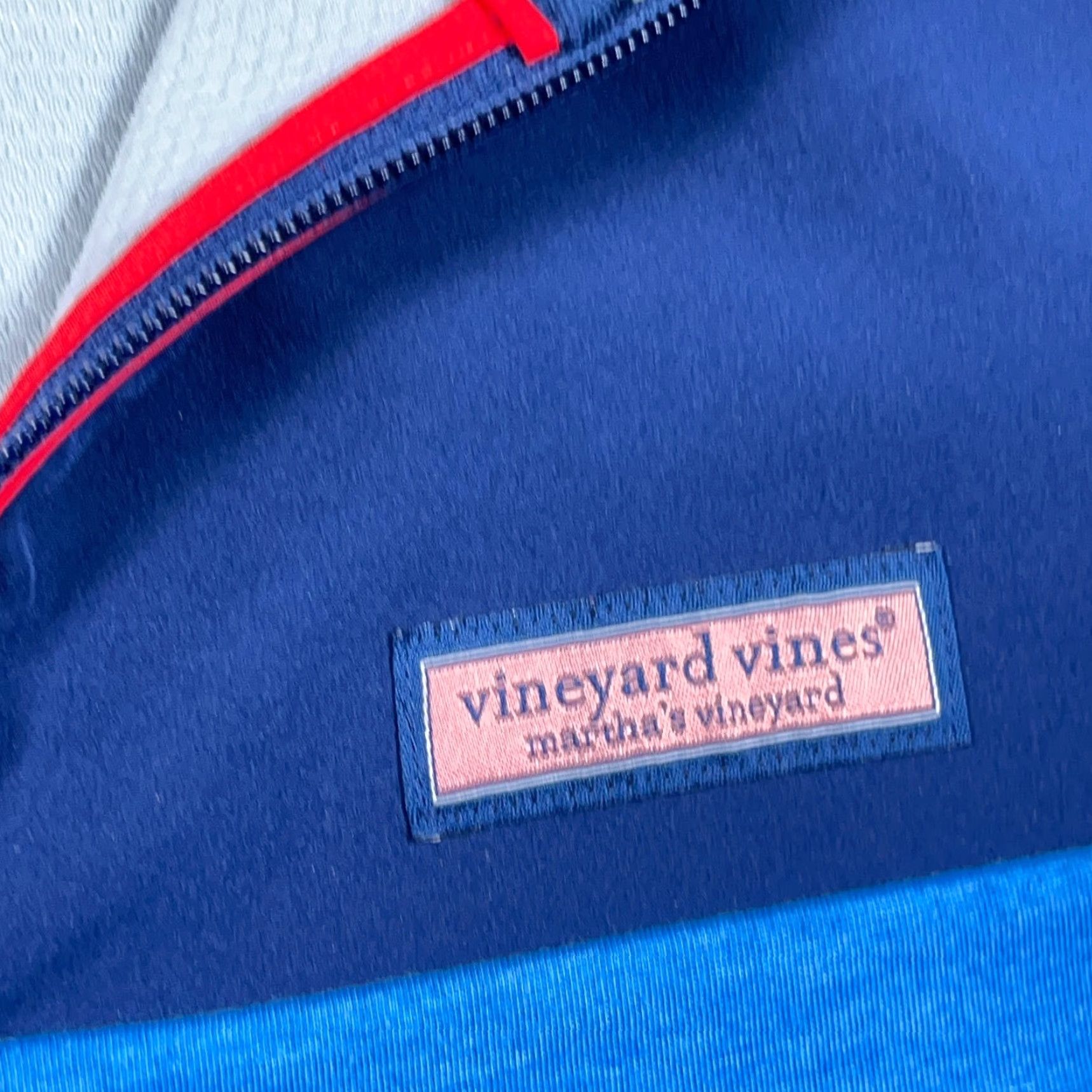 Vineyard Vines VINEYARD VINES Sweater Men M Blue Pullover 1/4 Zip Performance Colorblock Logo Size US M / EU 48-50 / 2 - 7 Thumbnail