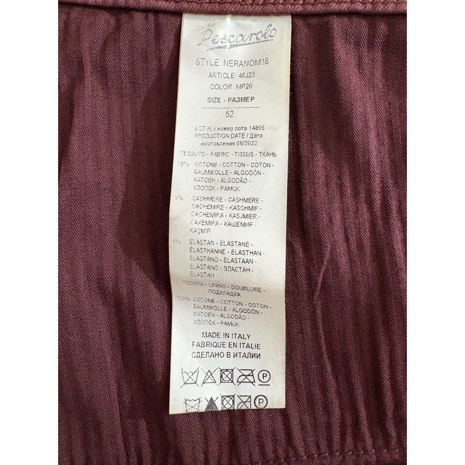 Marco Pescarolo Marco Pescarolo Napoli Nerano M18 5-Pocket Chino Pants sz EU Size US 35 - 13 Thumbnail