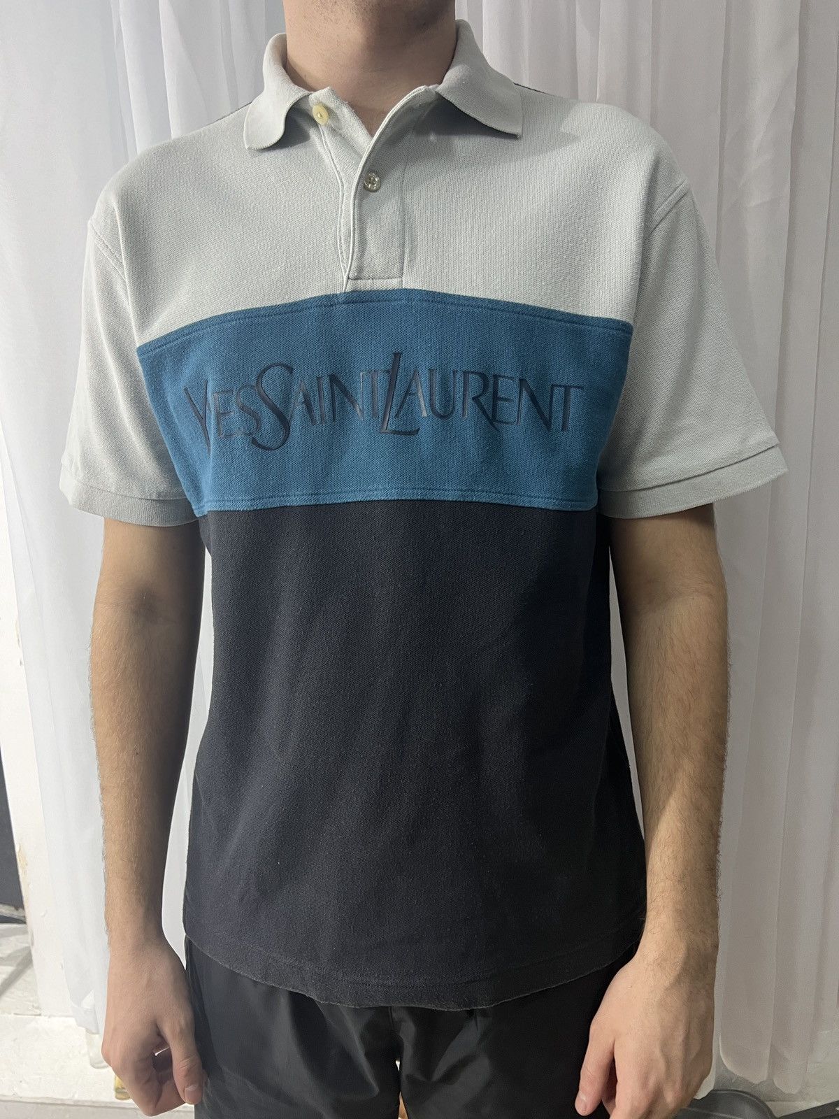 Yves Saint Laurent Vintage Yves Saint Laurent Polo Shirt Big Logo Luxury Y2K Size US M / EU 48-50 / 2 - 1 Thumbnail
