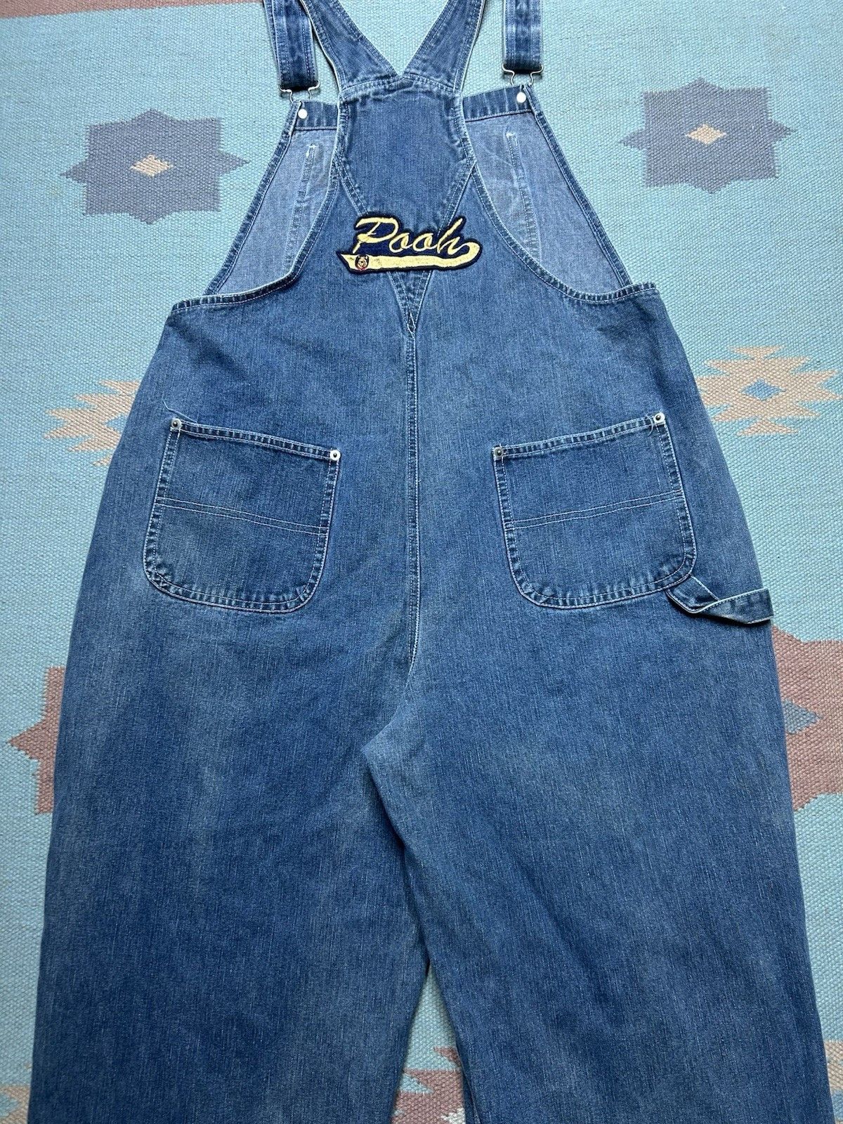 Disney Vtg Winnie the Pooh denim overalls embroidered Disney 36/37 Size 36" / US 14 / IT 50 - 9 Thumbnail