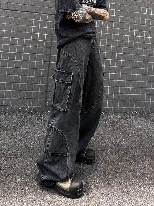 Designer washed faded cleanfit yuppie bootcut grunge cargo pants Size US 32 / EU 48 - 8 Thumbnail