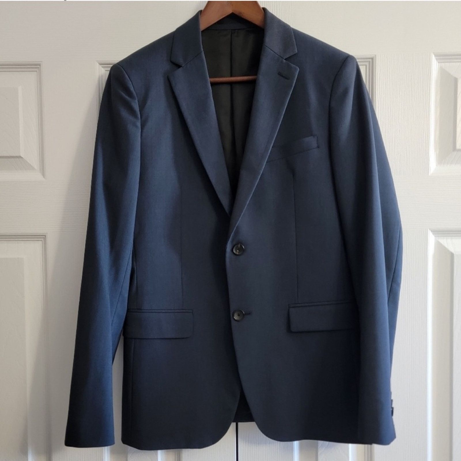 Theory NEW Theory Xylo Regular Fit 100% Wool Sport Coat Blue 36R Size 36R - 2 Thumbnail