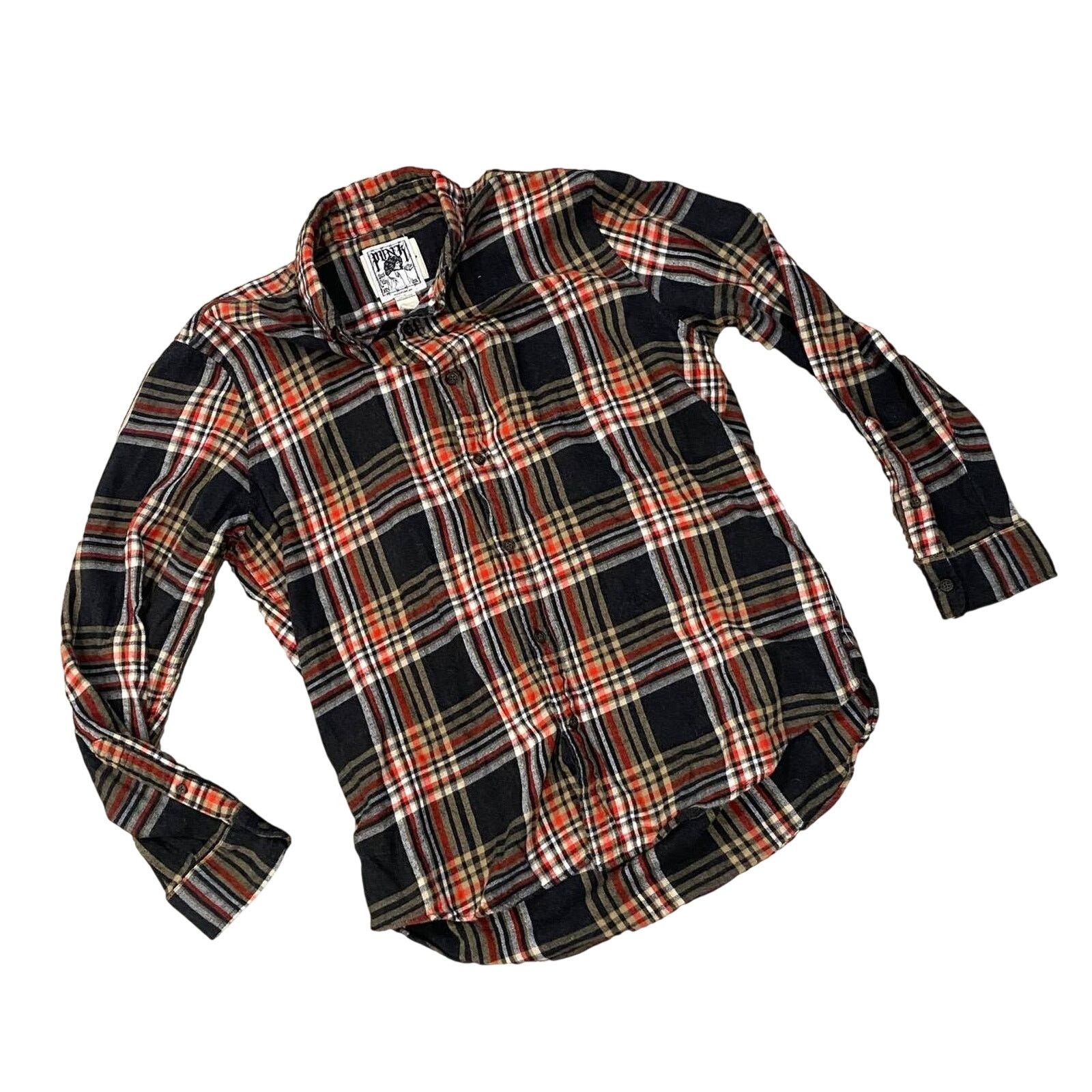 Other PUNK ® LA Anarchy Brown Plaid Flannel Grunge Brown sz L Size US L / EU 52-54 / 3 - 3 Thumbnail