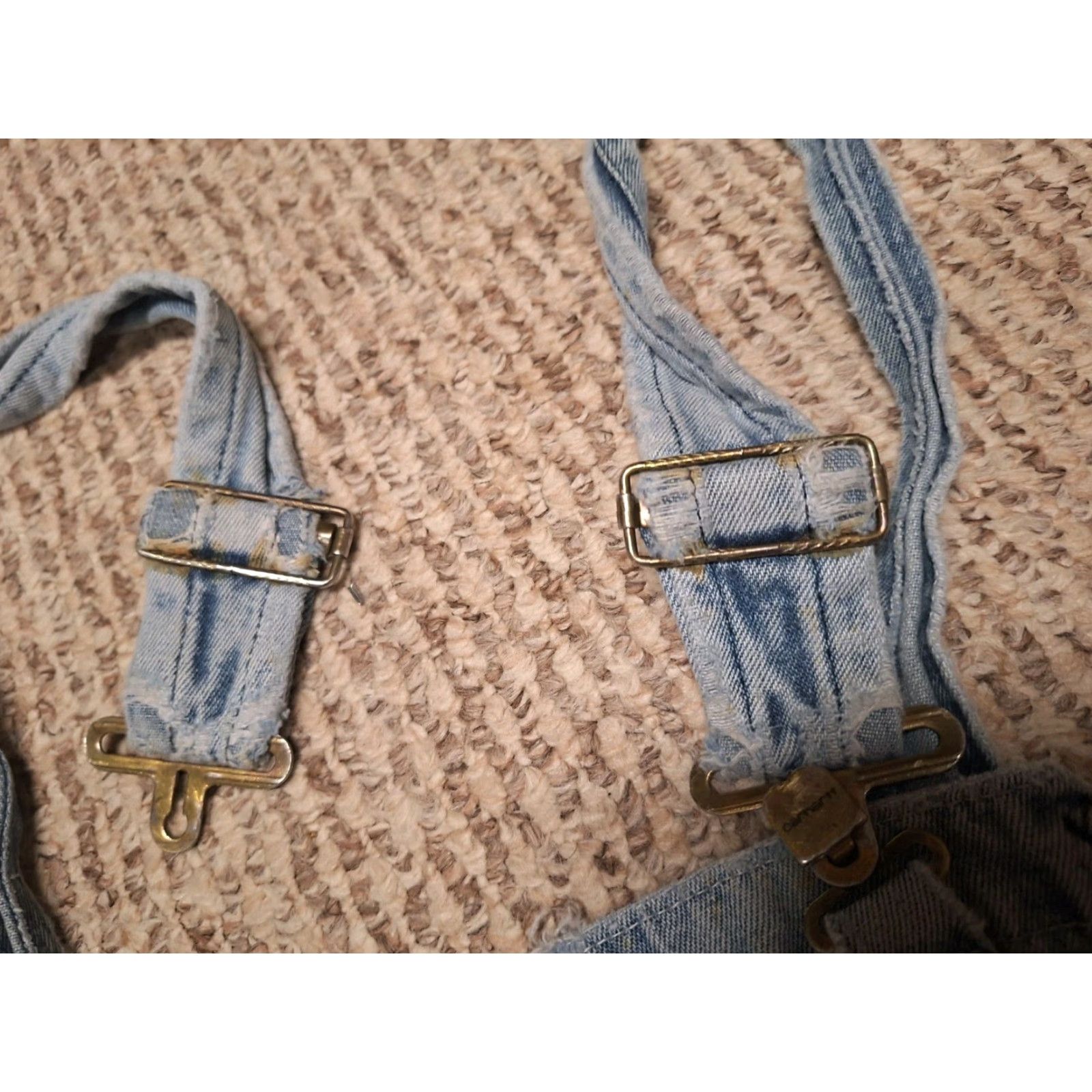 Carhartt Carhartt Bib Overalls Mens 44 Denim Blue Distressed Grunge Cotton Denim Jeans 44X30 Bib Overalls Mens Size US 44 / EU 60 - 5 Thumbnail