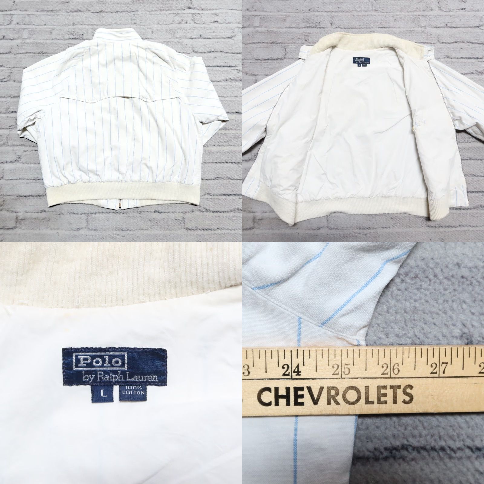 Polo Ralph Lauren Vintage Polo Ralph Lauren Jacket Mens L White Pinstripe 90s Classic Polo Ralph Lauren Shirt Size US L / EU 52-54 / 3 - 8 Thumbnail