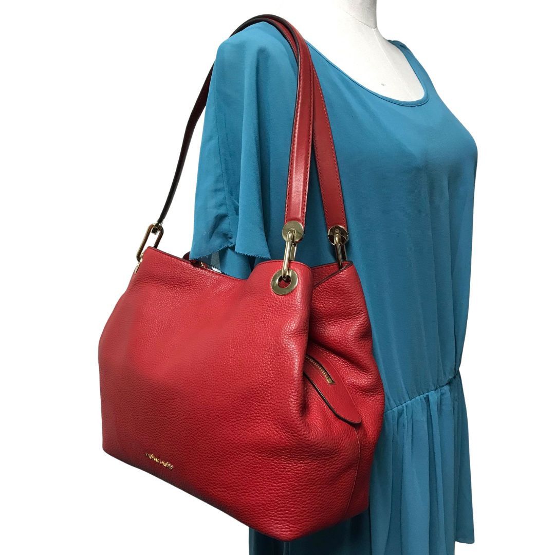 Michael Kors Michael Kors Raven Large Leather Shoulder Bag in Terracota Size ONE SIZE - 11 Thumbnail