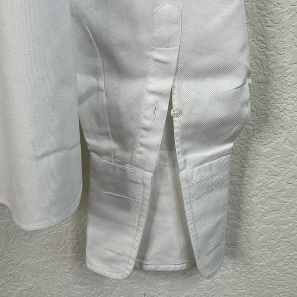 Giorgio Armani Giorgio Armani White Button Down Textured Shirt Size US XXL / EU 58 / 5 - 3 Thumbnail
