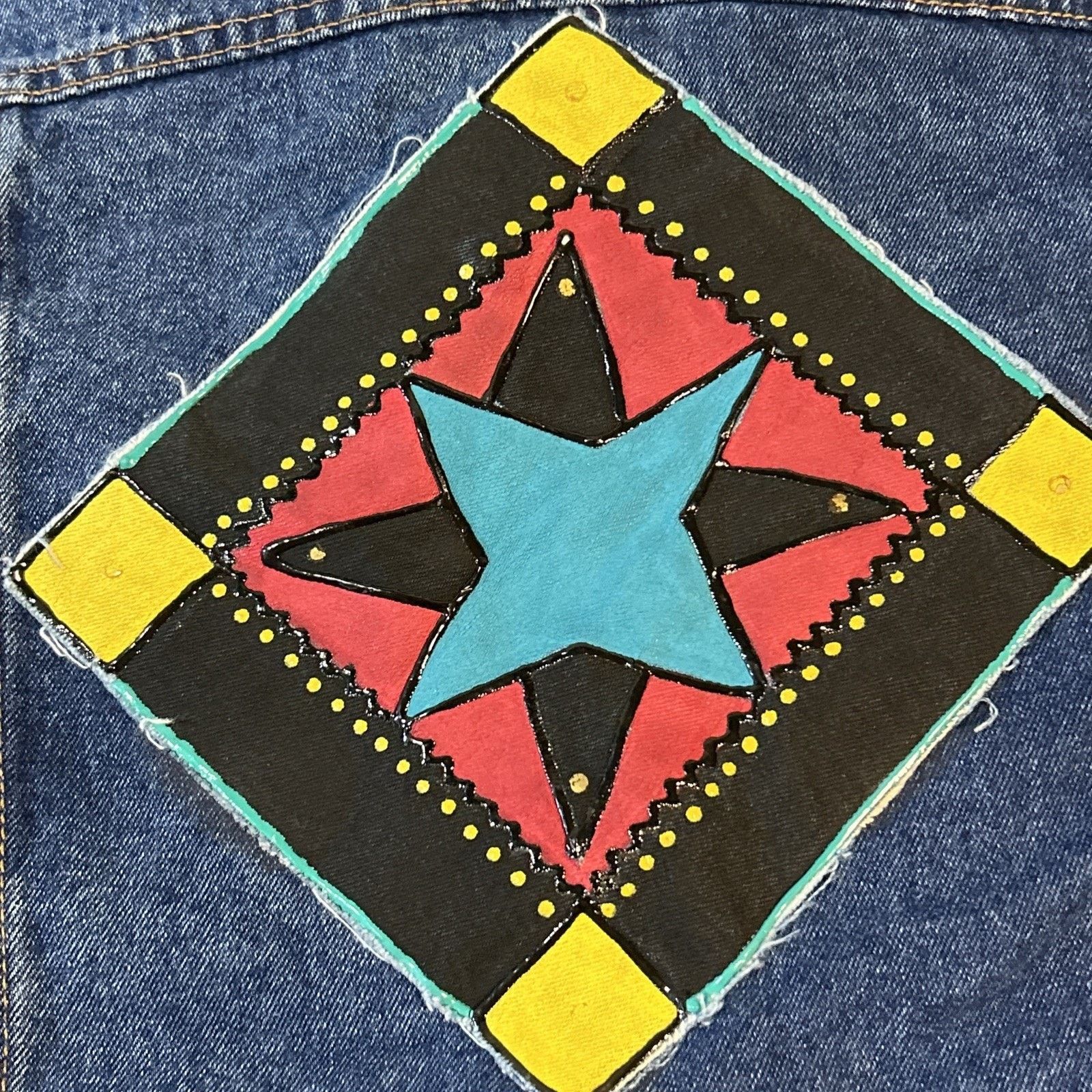 Levi's Denim Barn Jacket Native Paint Women 1X Sergio Valente Chore Size XL / US 12-14 / IT 48-50 - 4 Thumbnail