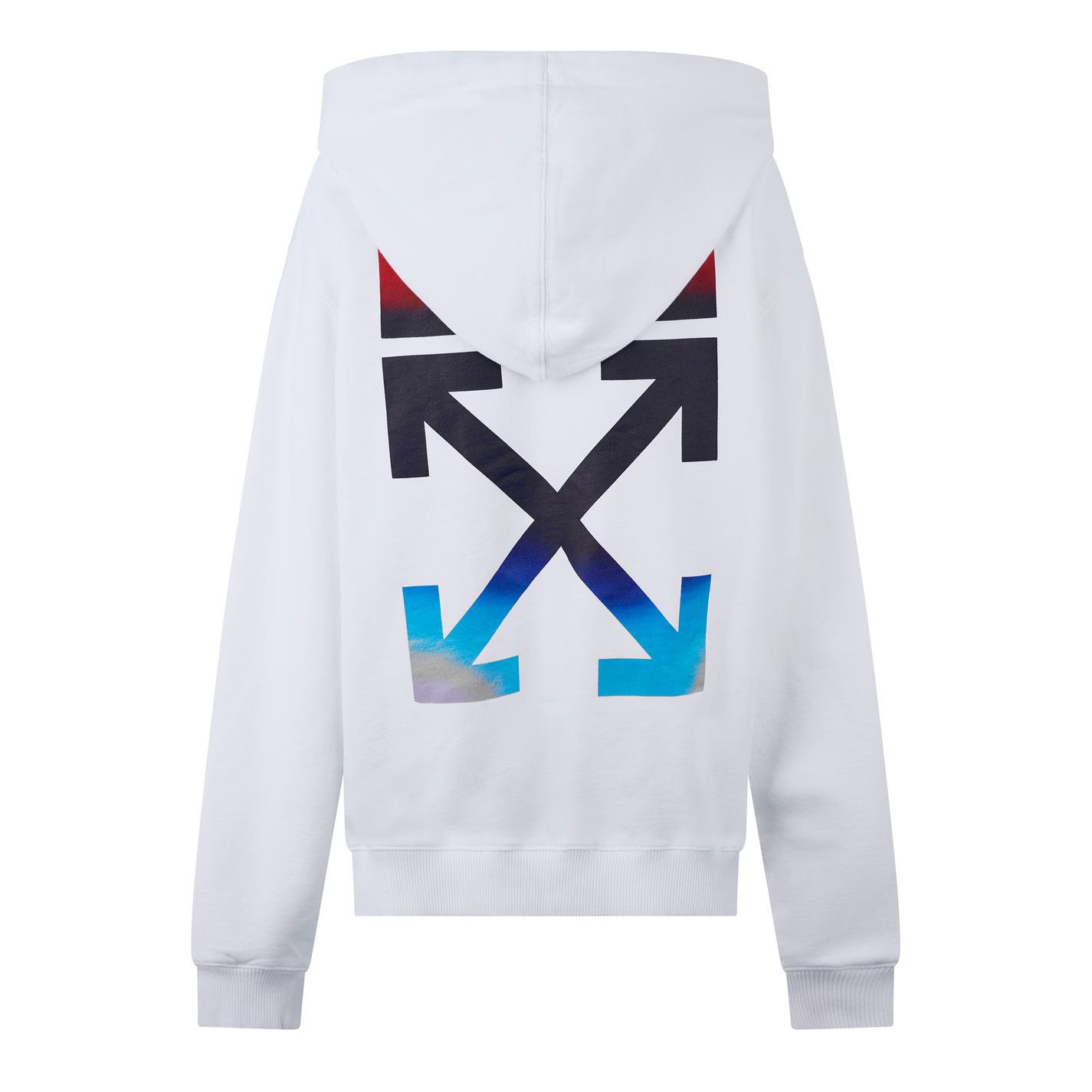 Off-White o1g2r1mq1224 Blurred Hoodie in White Size L / US 10 / IT 46 - 2 Thumbnail