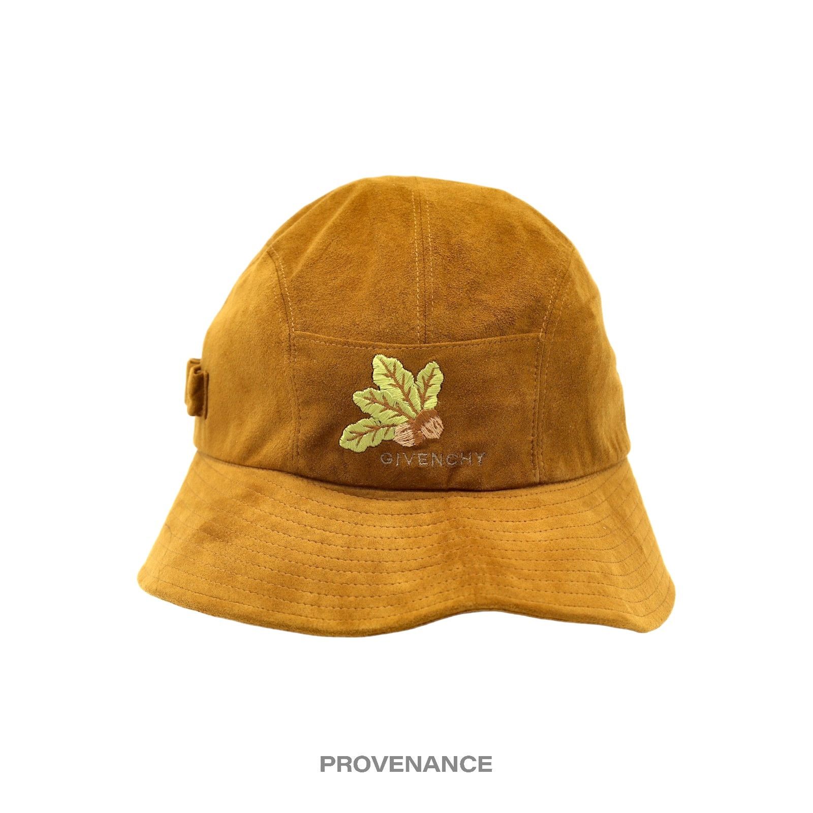 Givenchy 🔴 Givenchy Asymmetric Bucket Hat - Brown Acorn Microsuede Size ONE SIZE - 1 Thumbnail
