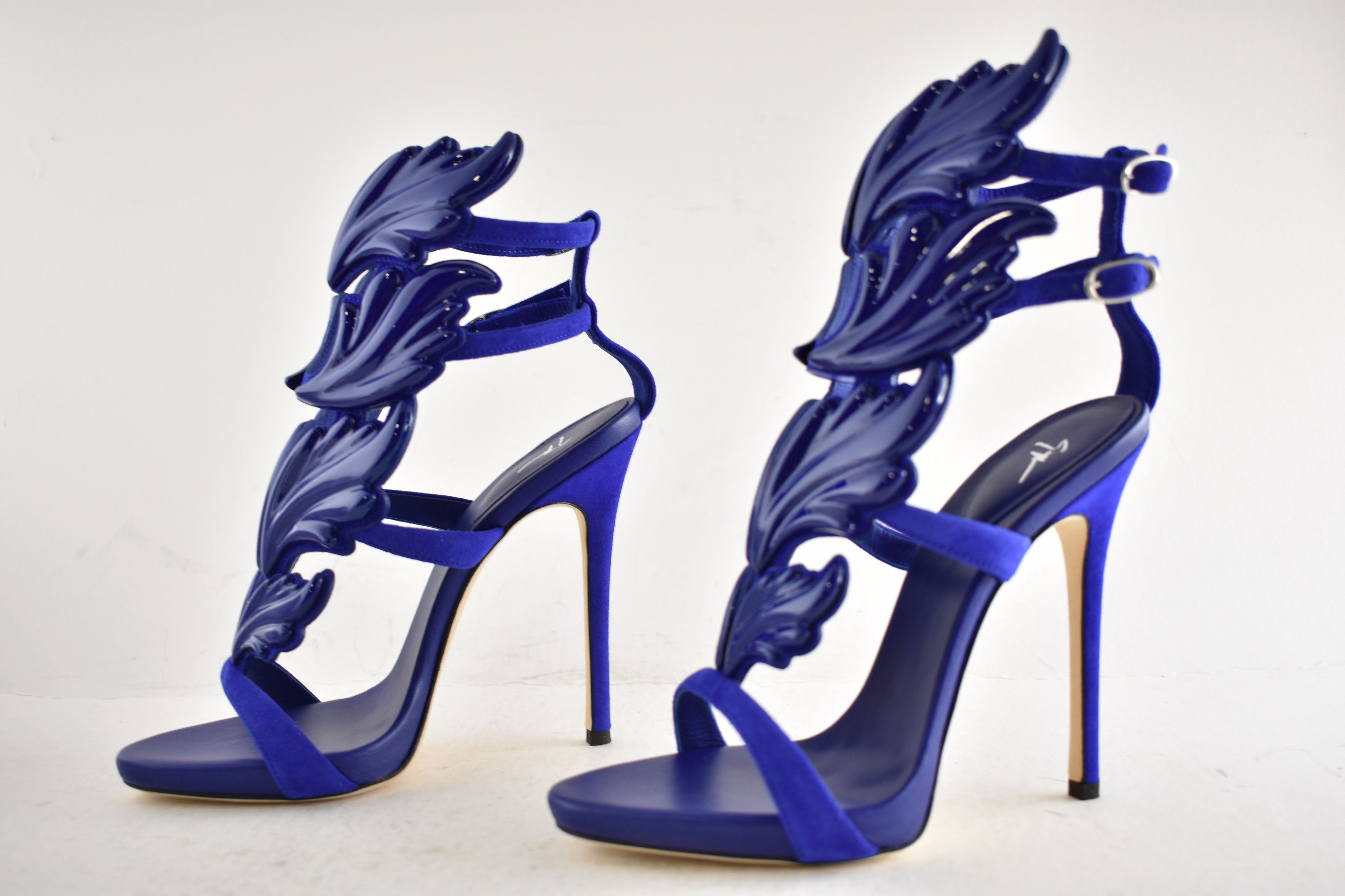 Giuseppe Zanotti Cruel Summer 110 Blue Setter Wing Strap Sandal Heel Pump 35 Size US 5 / IT 35 - 11 Thumbnail