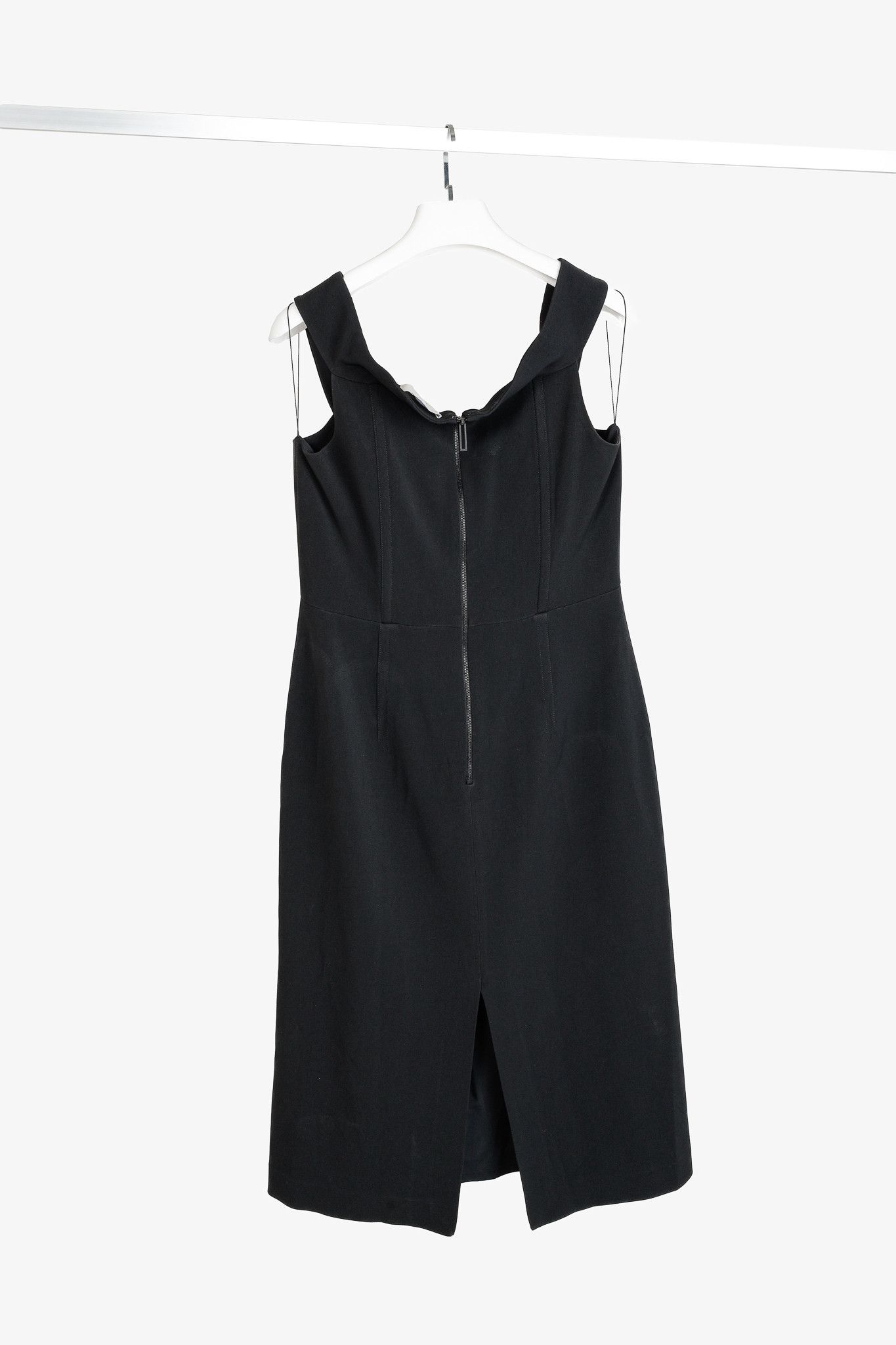 Dion Lee Dion Lee Black Stretch-Cady Off-Shoulder Midi Dress Size L / US 10 / IT 46 - 2 Thumbnail