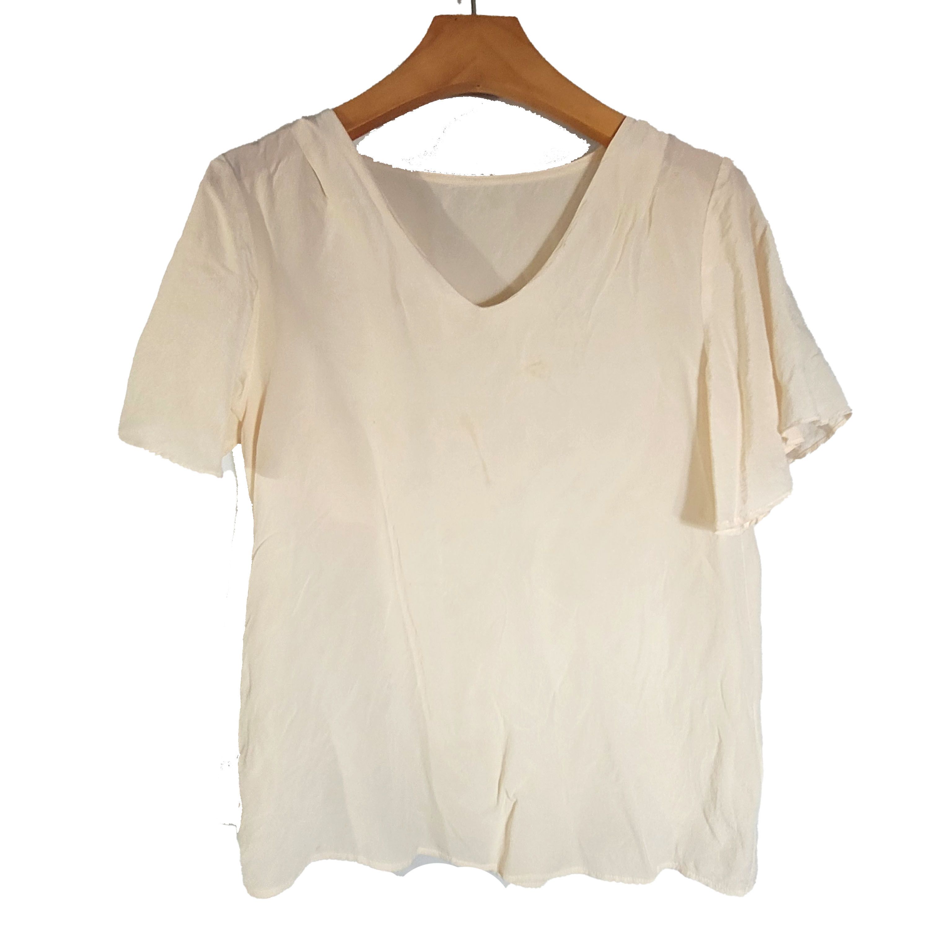 Other Women's 100% Silk Short Sleeve Top Shirt Light Stain SBK116 Size S / US 4 / IT 40 - 1 Thumbnail