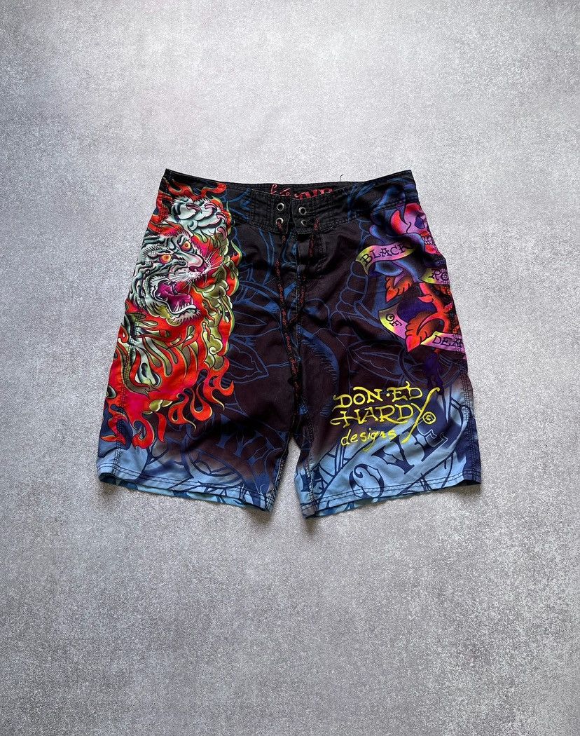 Vintage Ed Hardy Christian Audigier Y2K Tatoo Shorts 36