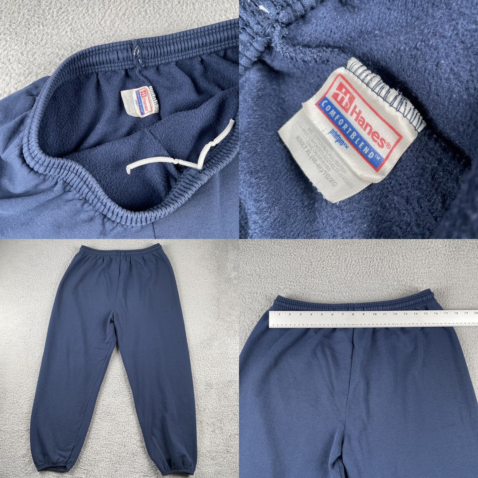 Hanes VINTAGE NAVY Hanes Chicago Fire Department Sweatpants Print 90s XL Adults Blue Pants, Drawstring, Regular Inseam 29 in Men Size US 36 / EU 52 - 8 Thumbnail