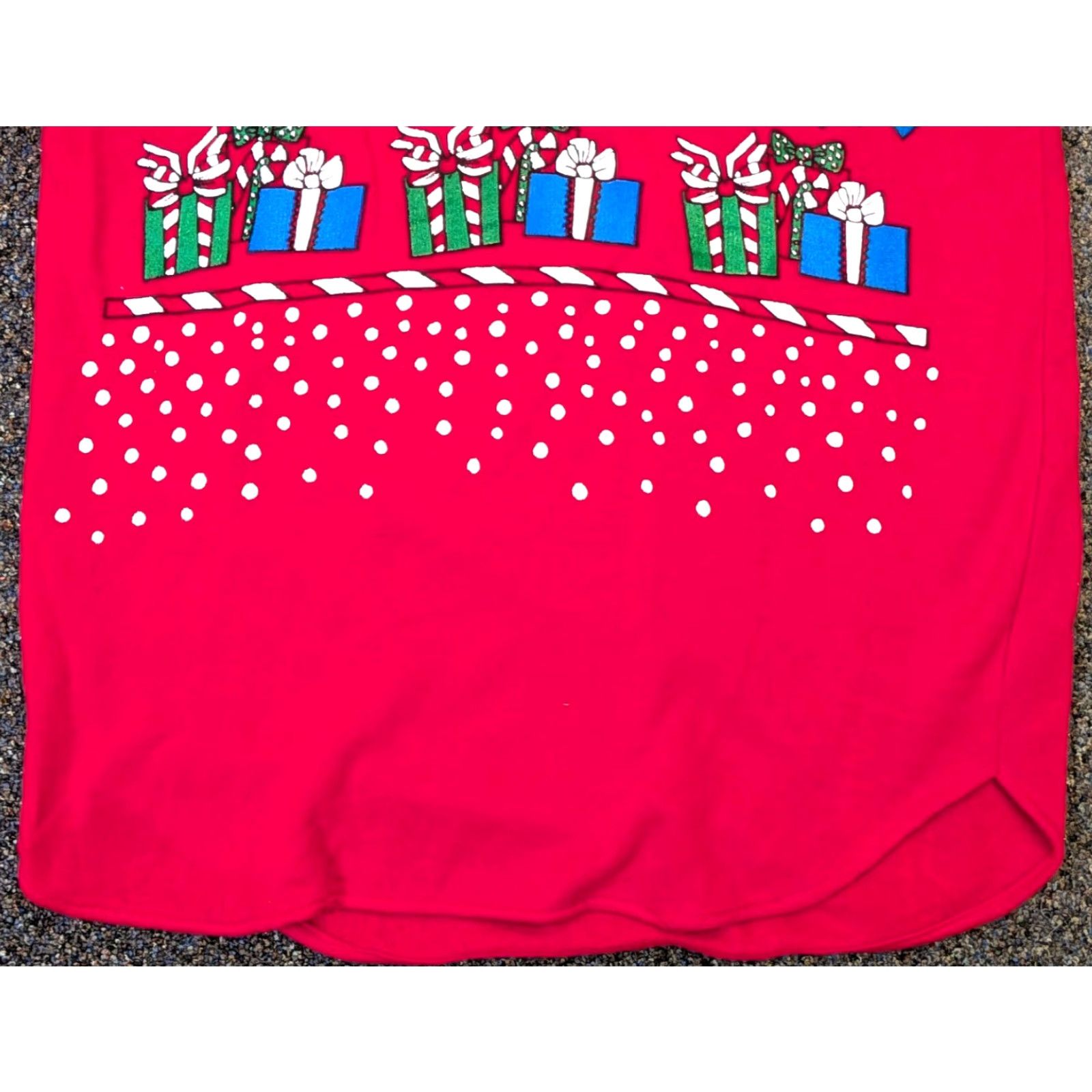 Vintage VINTAGE Starlit Nights Christmas Sleep Shirt One Size Red Acrylic Womens Night Shirt US A Size ONE SIZE - 3 Thumbnail