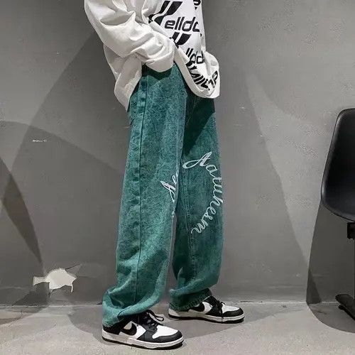 Jean Vintage embroidery high street ins loose straight jeans Size US 32 / EU 48 - 7 Thumbnail