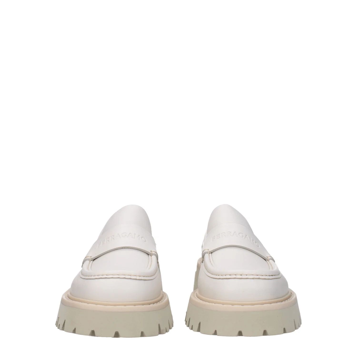Salvatore Ferragamo o1s1rm0724 Leather Loafers in White Size US 10 / EU 43 - 2 Thumbnail