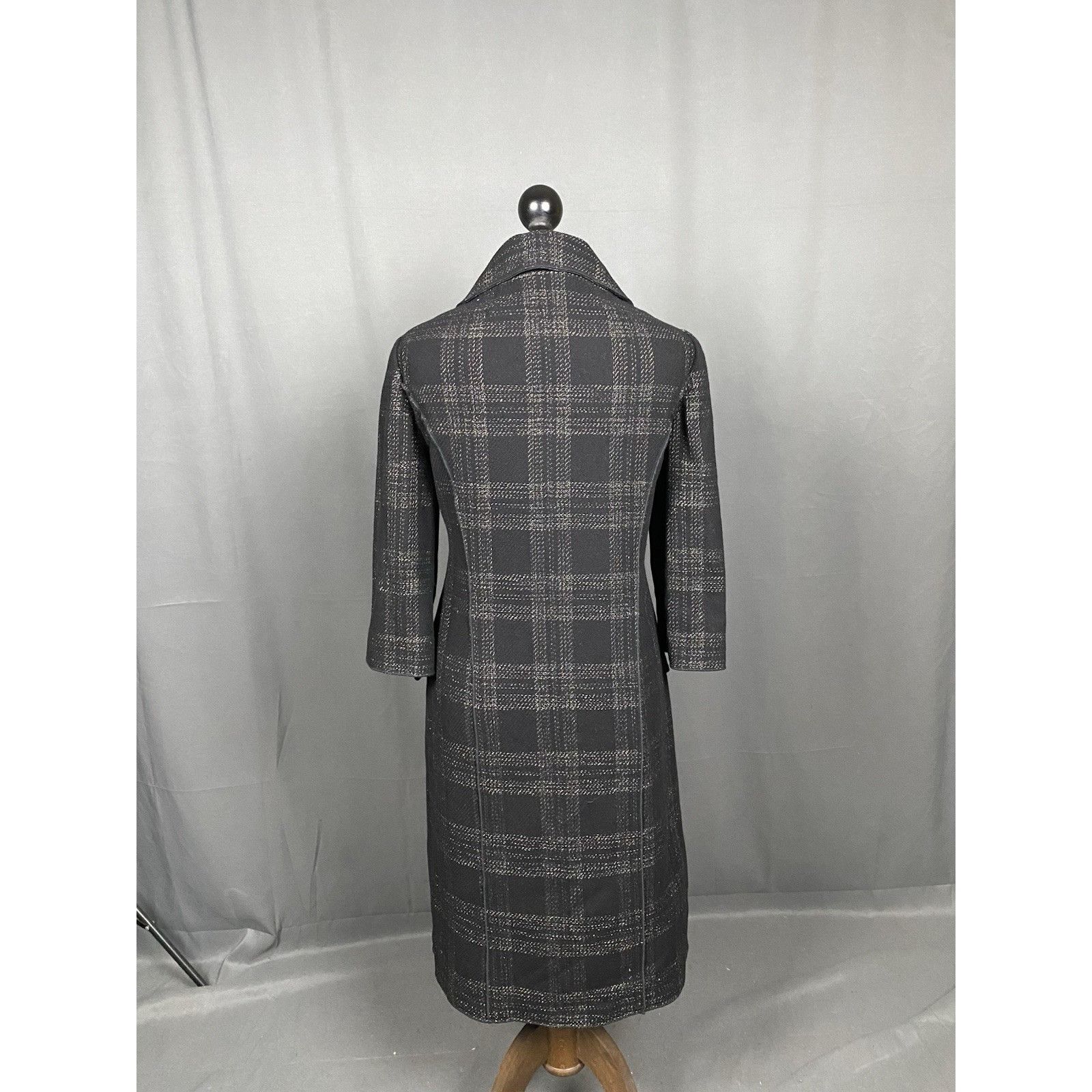 Dolce & Gabbana Dolce&Gabbana Women's Black Checked Wool Double Breasted Coa Size S / US 4 / IT 40 - 7 Thumbnail
