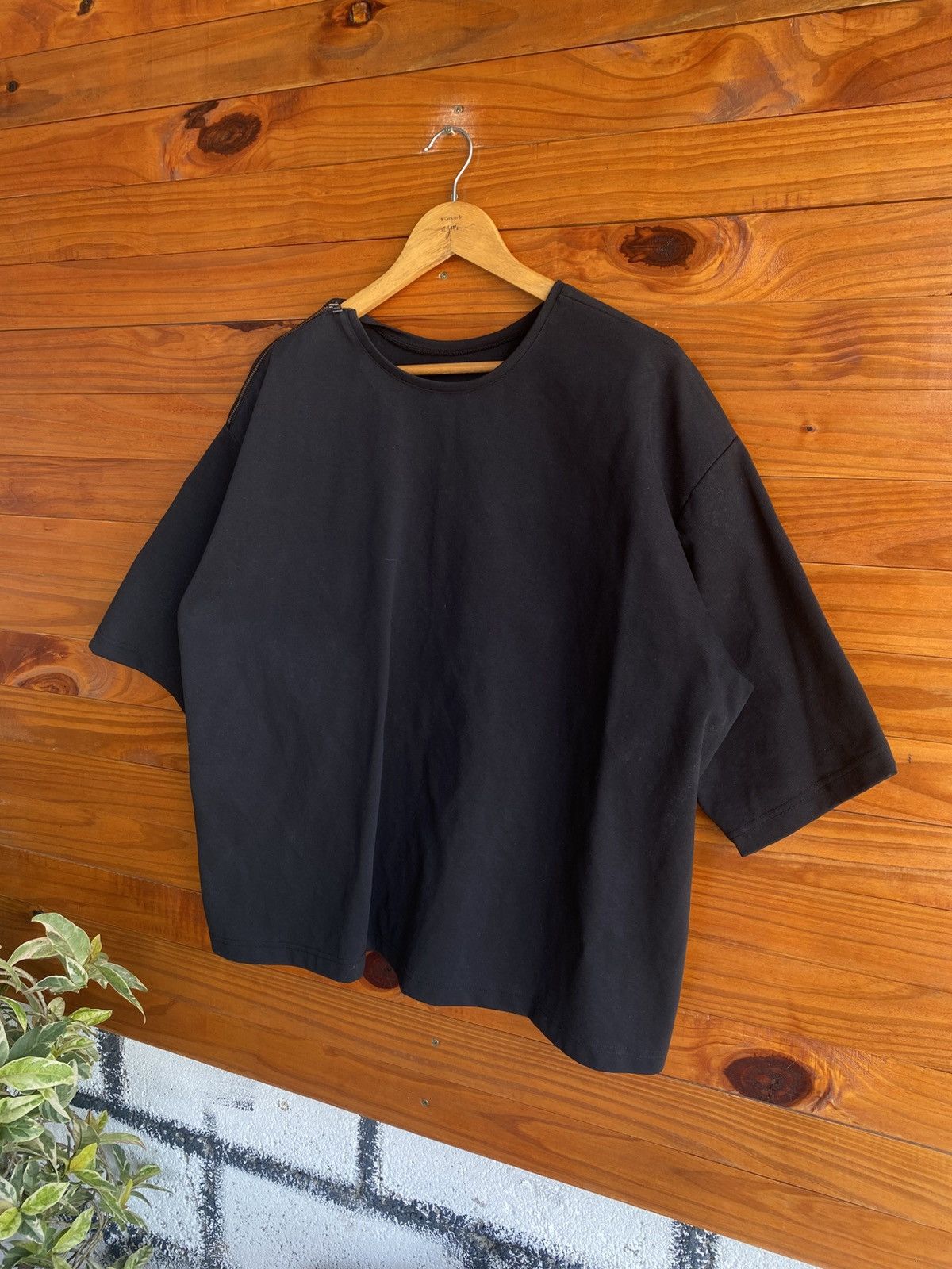 Japanese Brand RITO Japanese Minimalist Black Oversized BoxyTop Corset Back Size US S / EU 44-46 / 1 - 4 Thumbnail