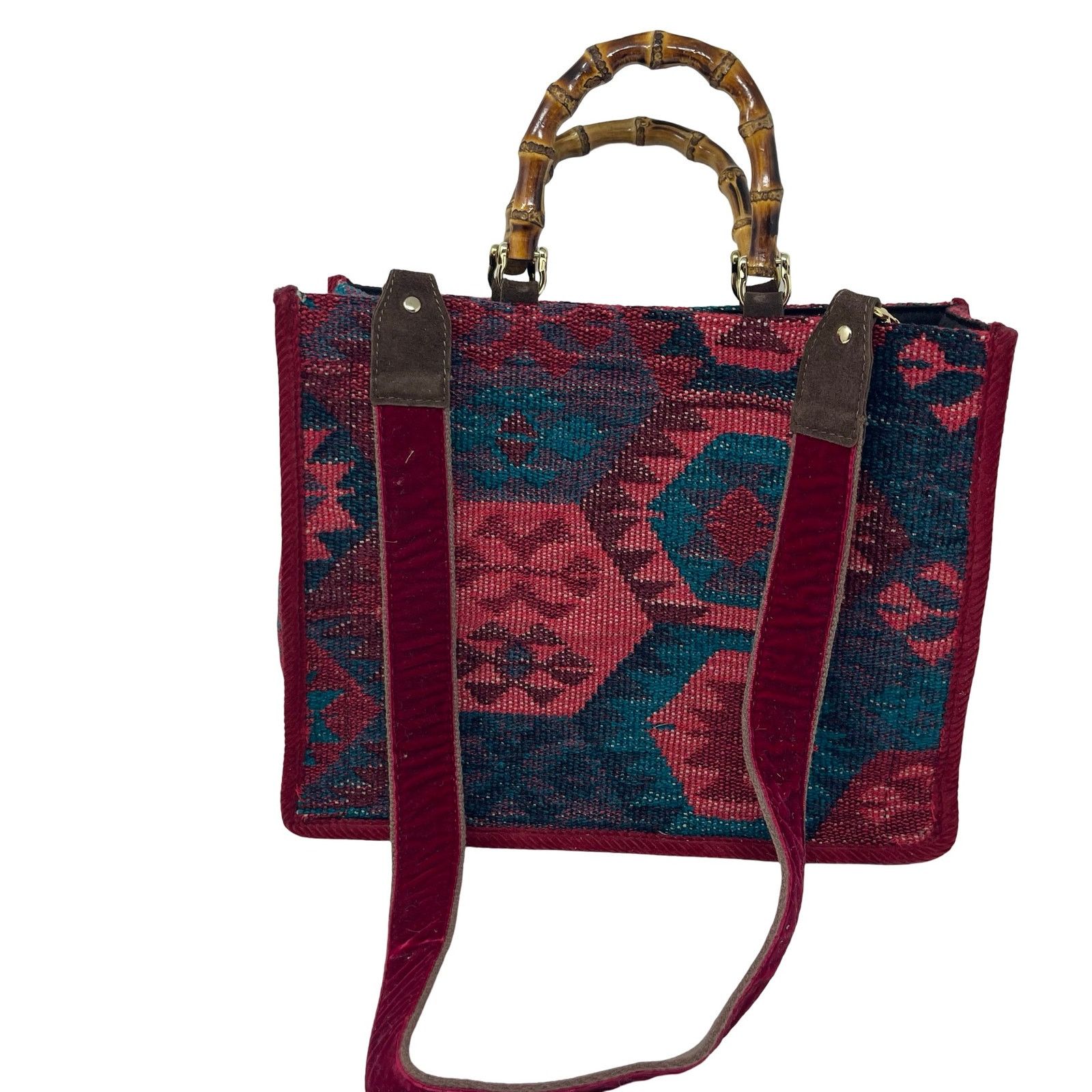 Other New ViaMail Davos Kilim Jaquard bag with bamboo handles Size ONE SIZE - 7 Thumbnail