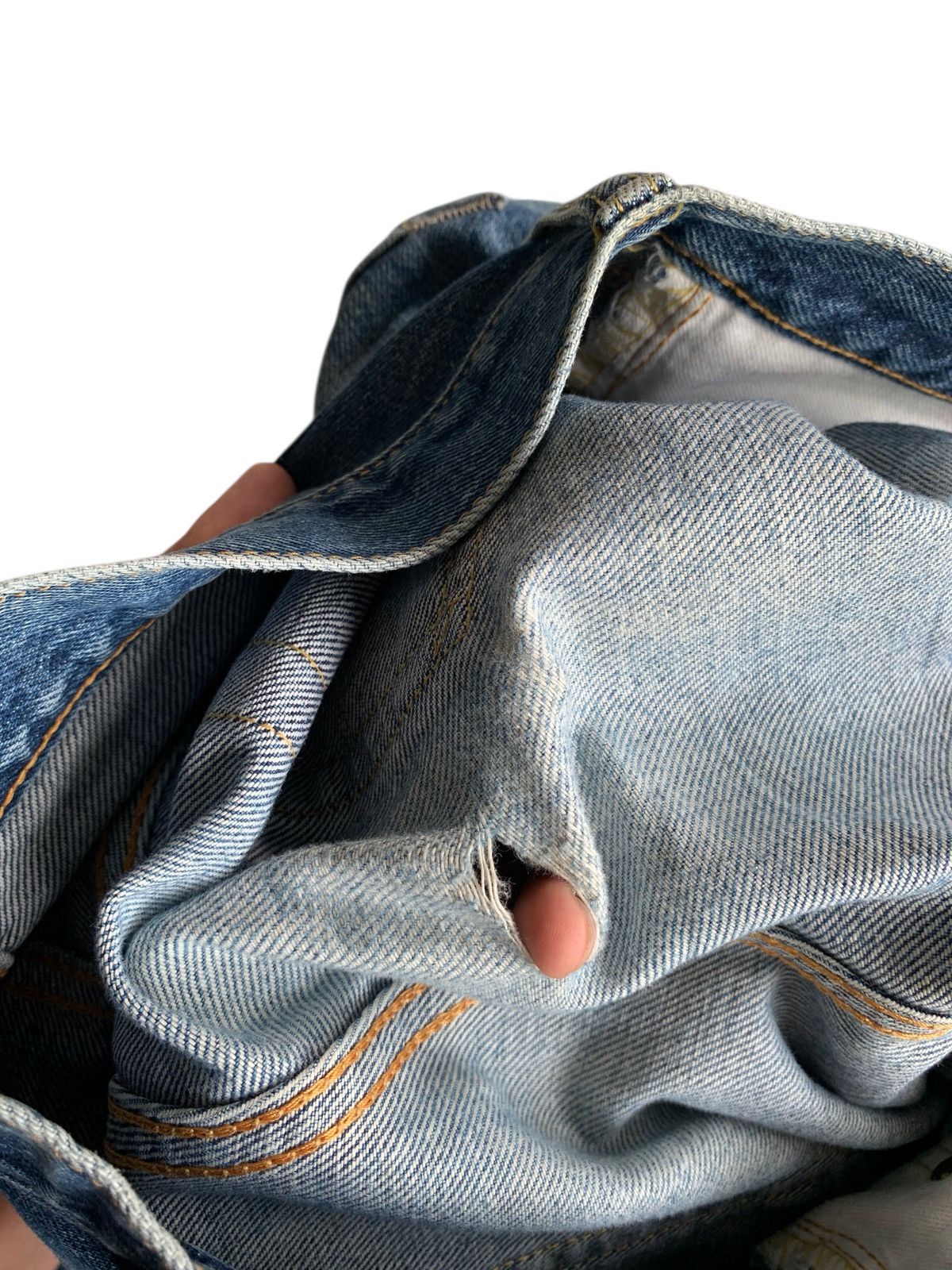 If Six Was Nine VINTAGE EDWIN 505 SELVEDGE BAGGY MUDWASH DISTRESSED DENIM Size US 29 - 23 Thumbnail