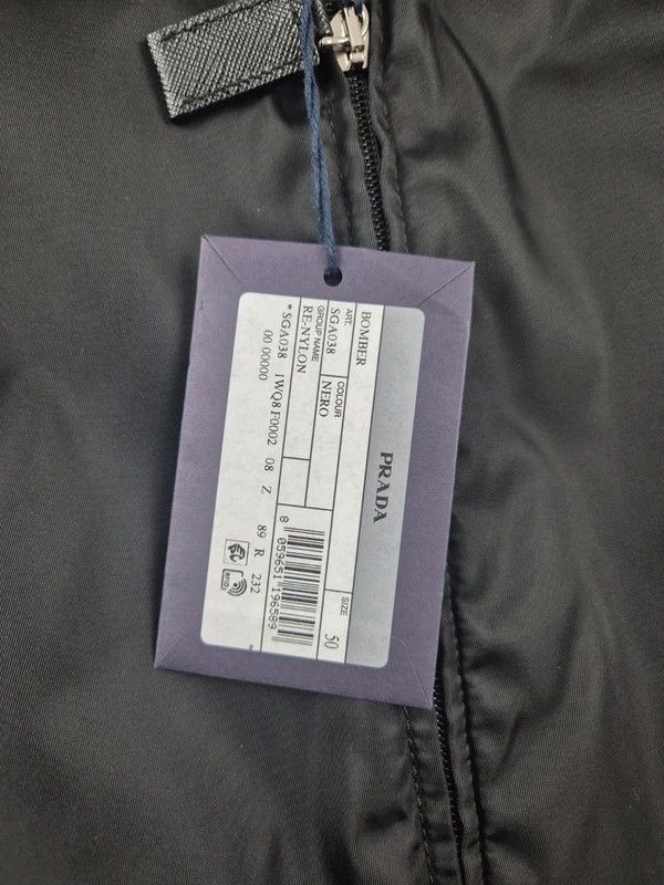 Prada Prada Men's Black Re-Nylon Full Zip Bomber Jacket Size L Size US L / EU 52-54 / 3 - 6 Thumbnail
