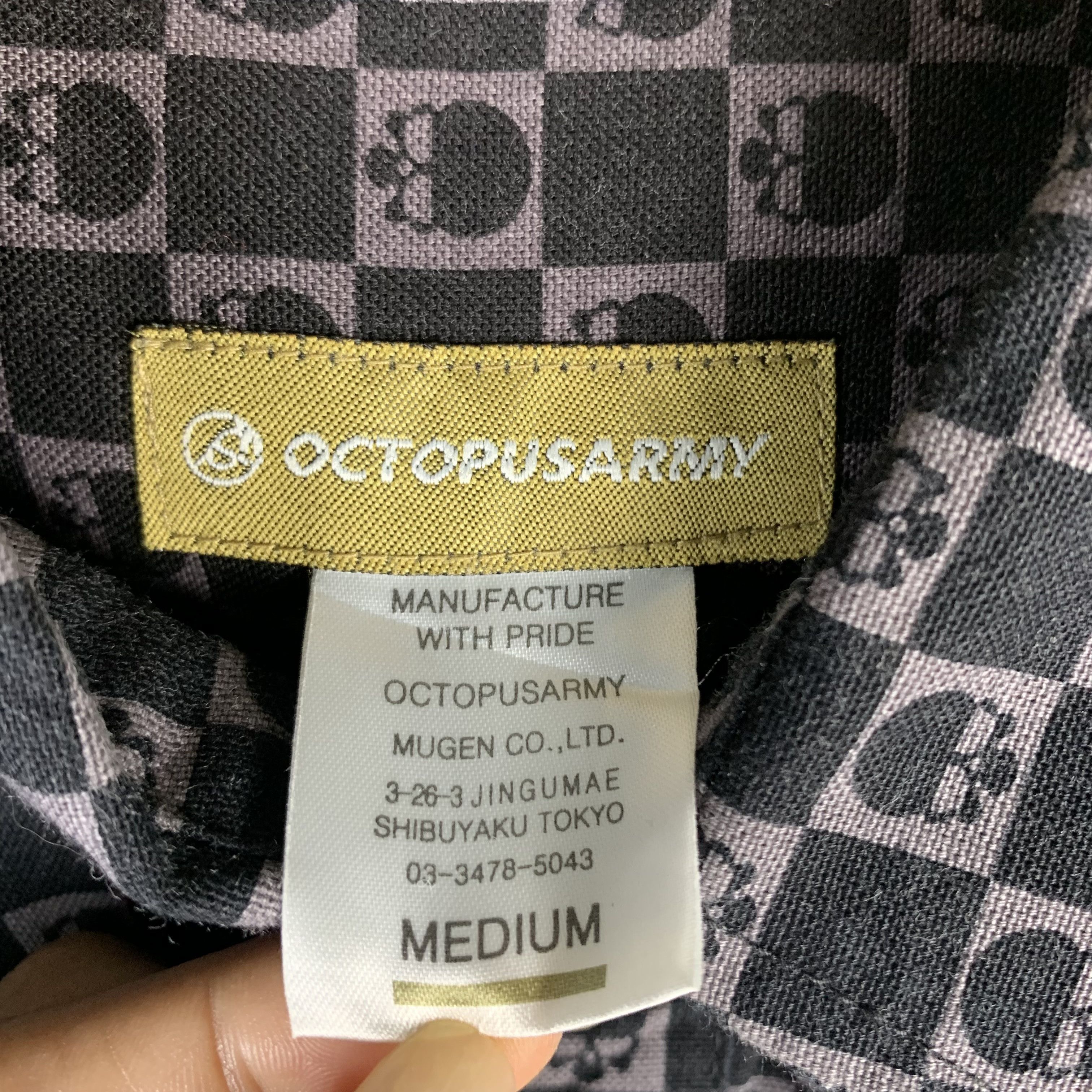 Japanese Brand Octopus Army Checkered Skulls Button Up Shirt Y2K Size US M / EU 48-50 / 2 - 6 Thumbnail